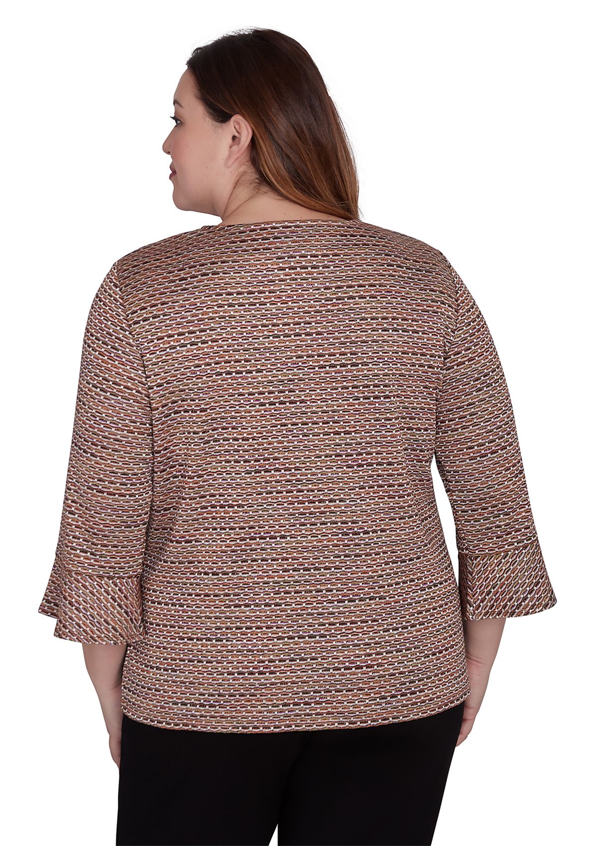 Plus Size Rue Rivoli Texture Space Dyed Printed Top