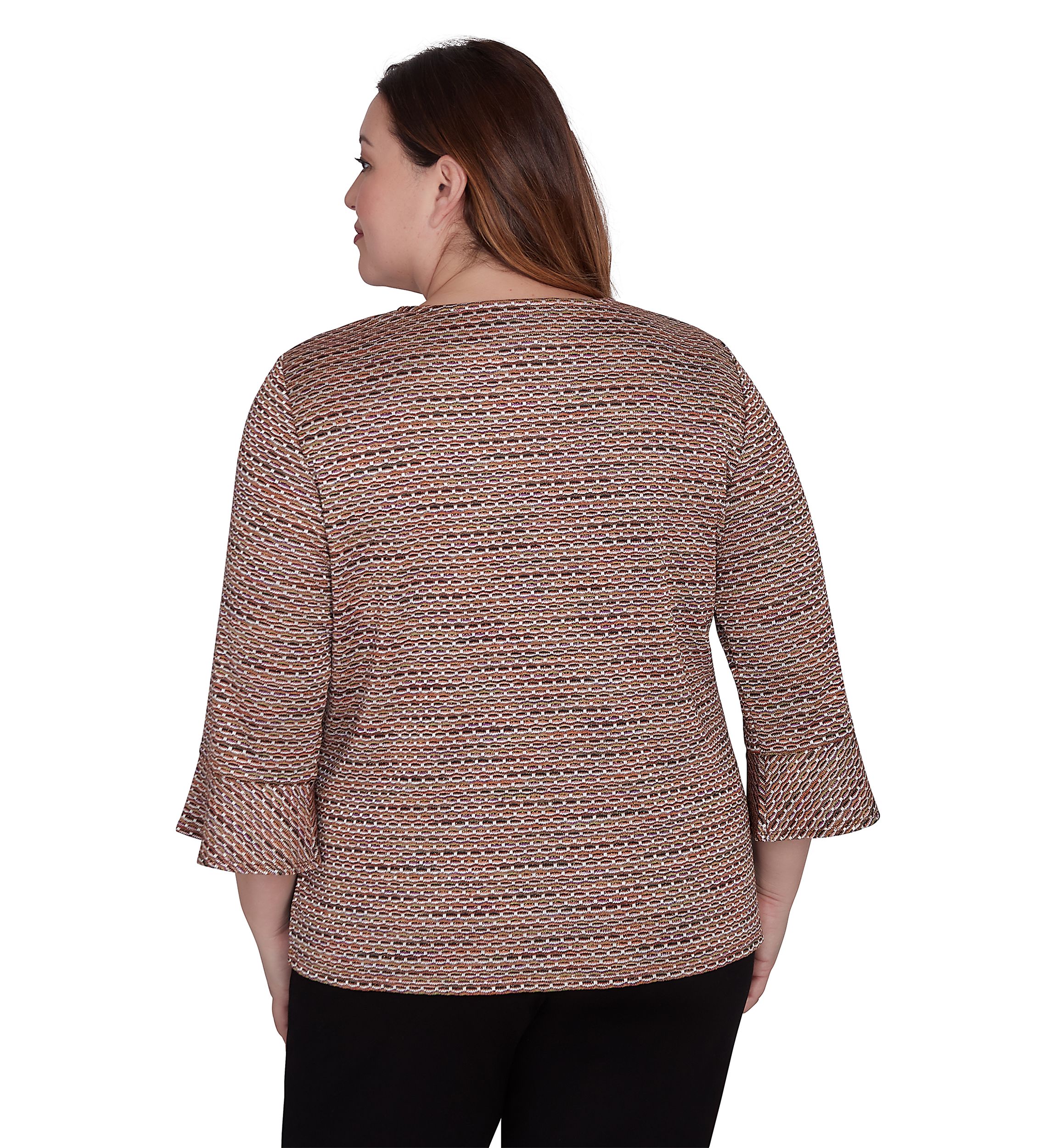 Plus Size Rue Rivoli Texture Space Dyed Printed Top