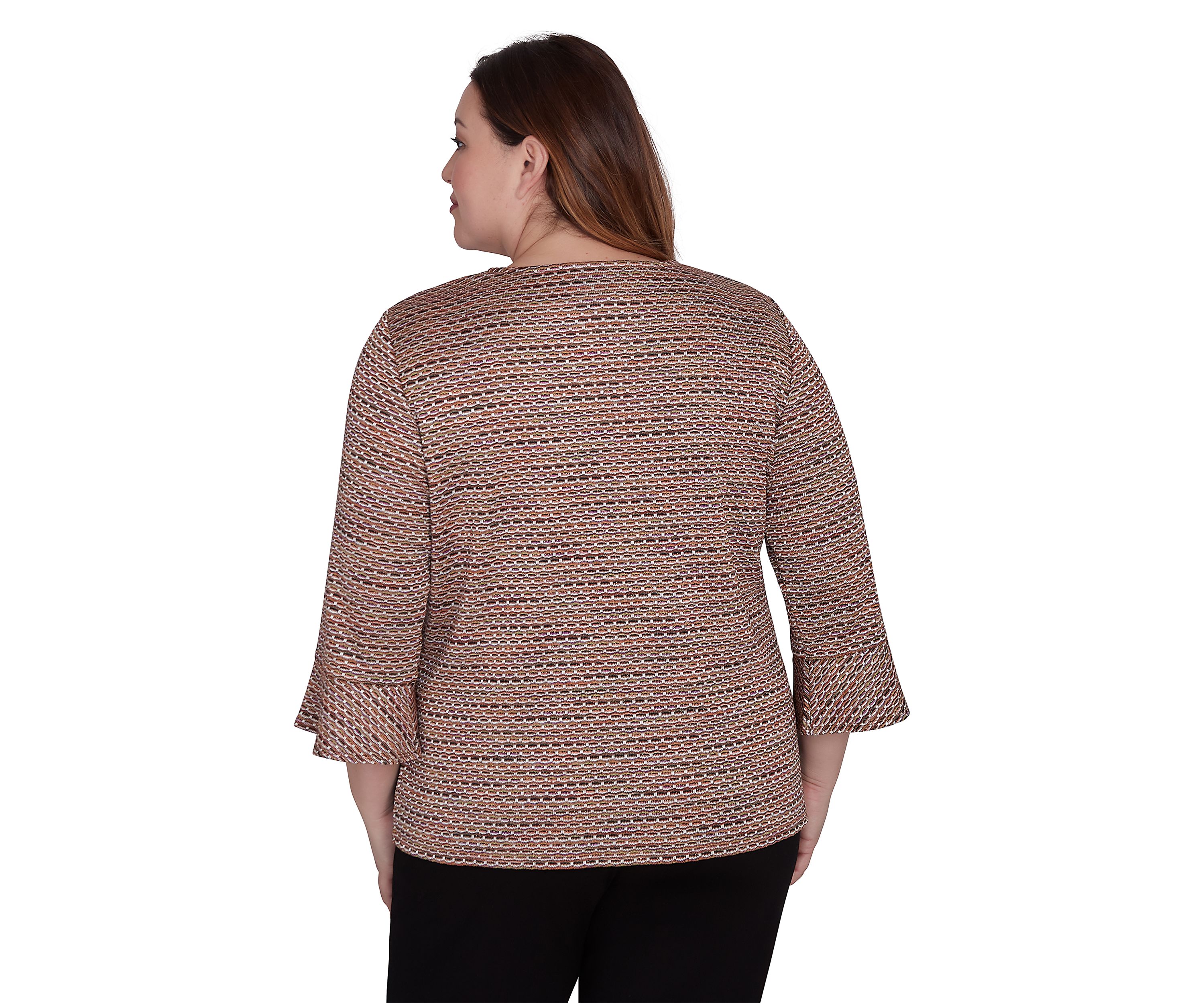 Plus Size Rue Rivoli Texture Space Dyed Printed Top