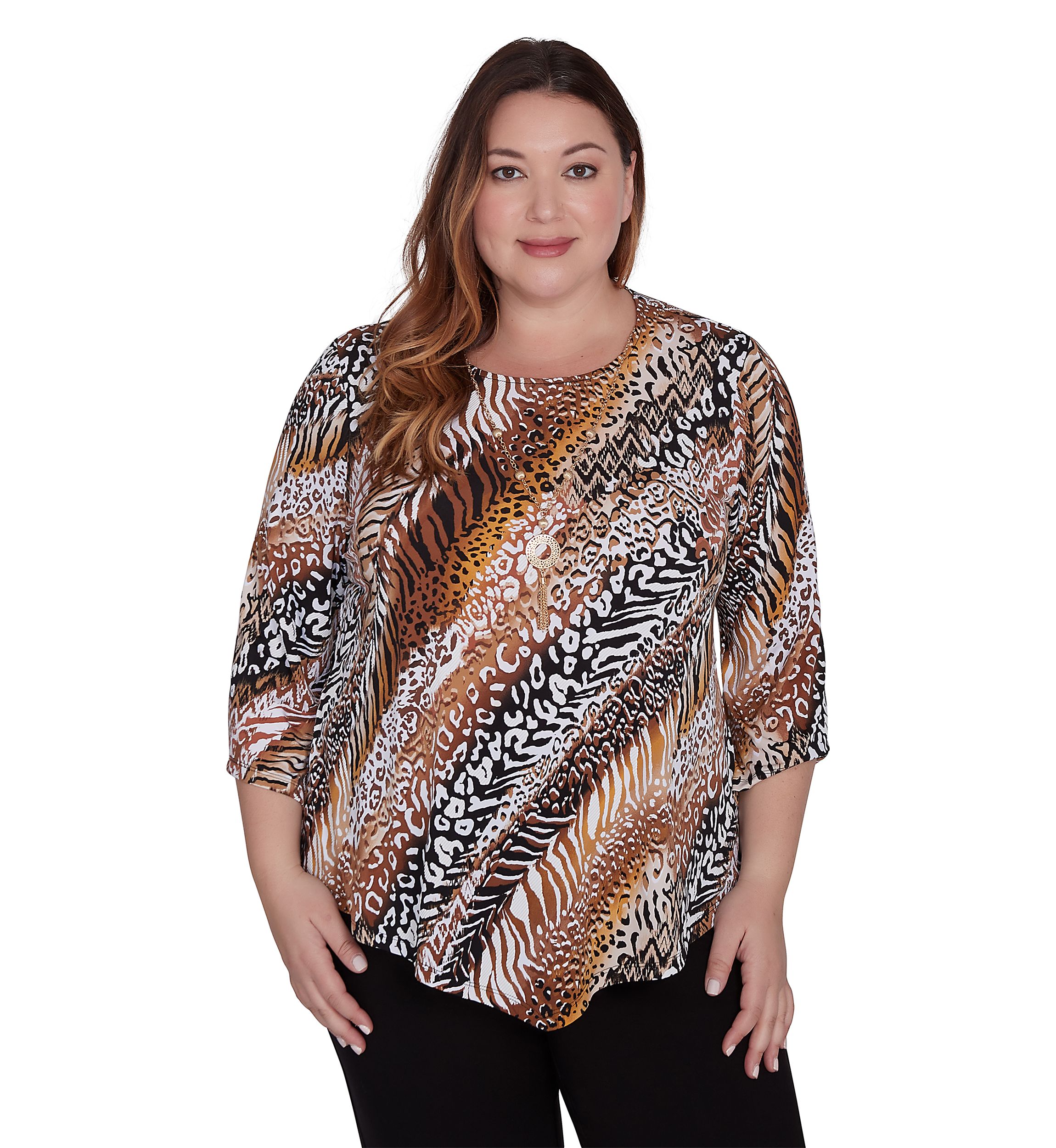 Plus Size Rue Rivoli Diagonal Animal Printed
