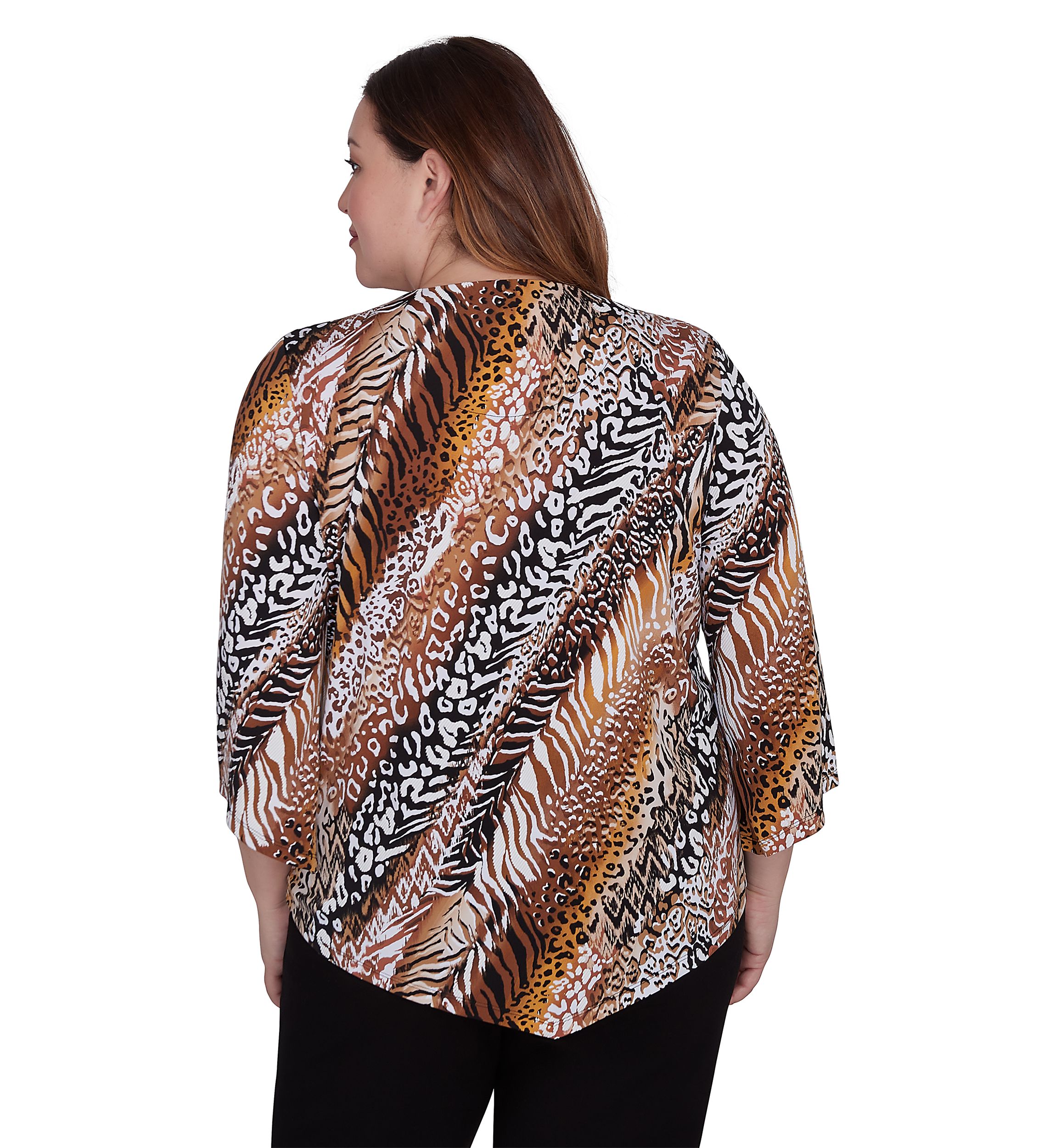 Plus Size Rue Rivoli Diagonal Animal Printed