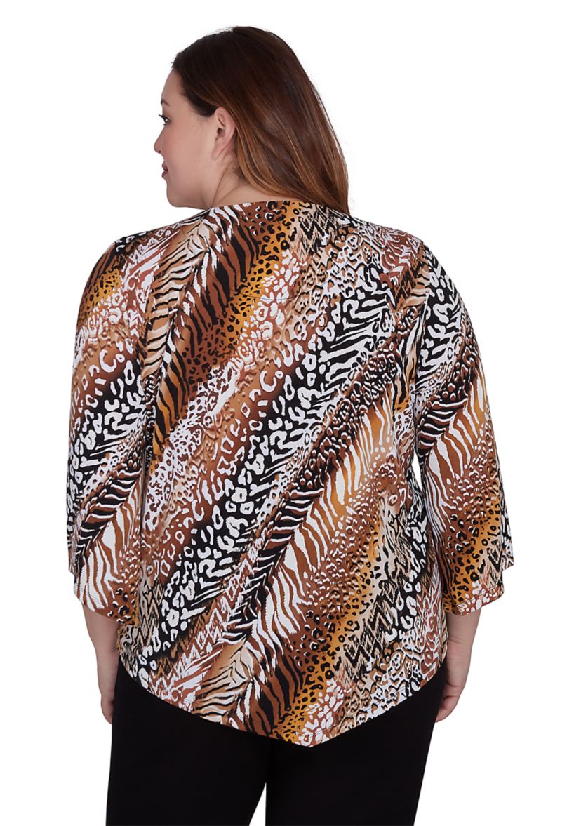 Plus Size Rue Rivoli Diagonal Animal Printed