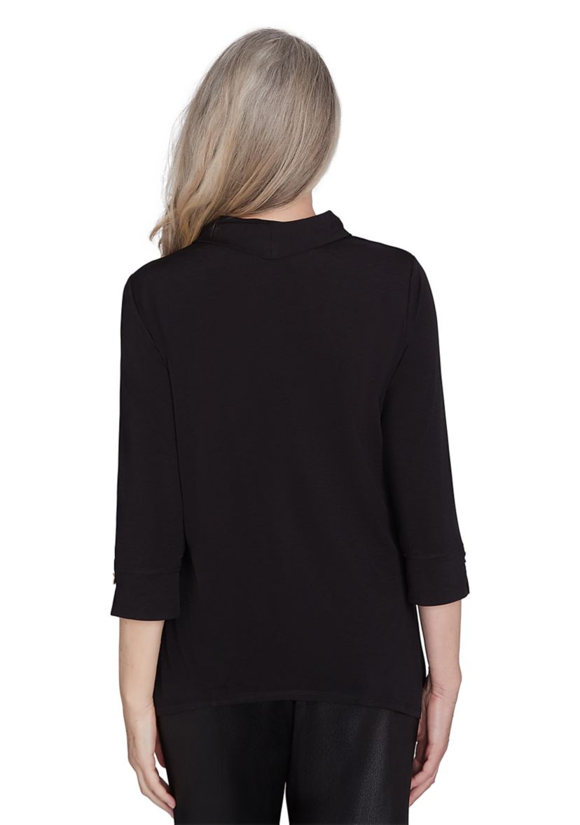 Petite Rue Rivoli Spliced Floral Embroidered Texture Top
