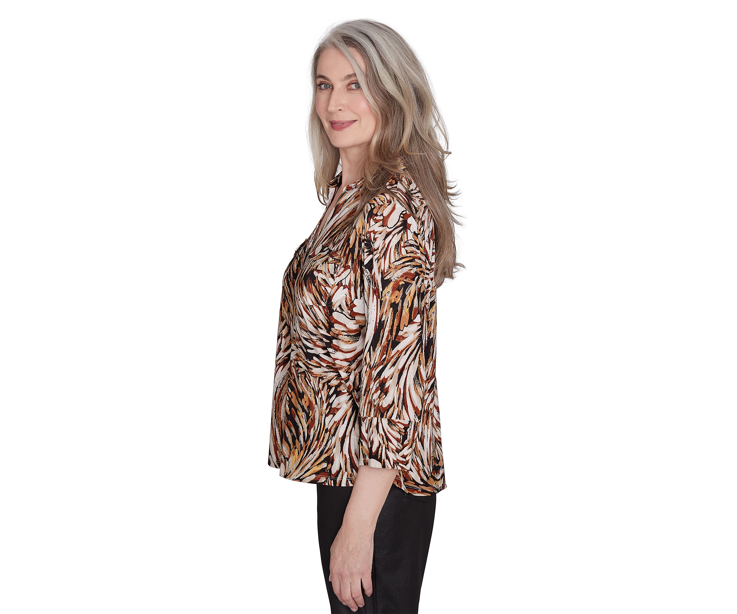 Petite Rue Rivoli Brushstroke Textured Knit Top