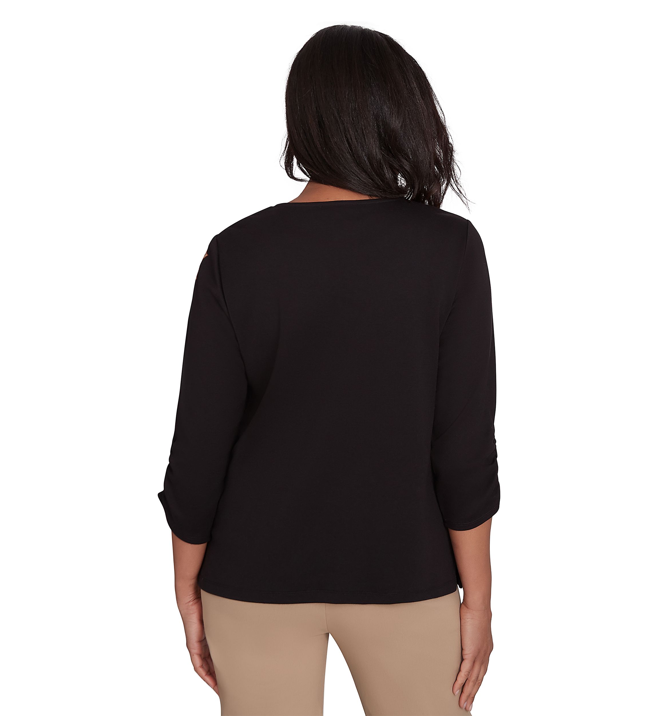 Petite Rue Rivoli Embroidered Leaf Yoke Top