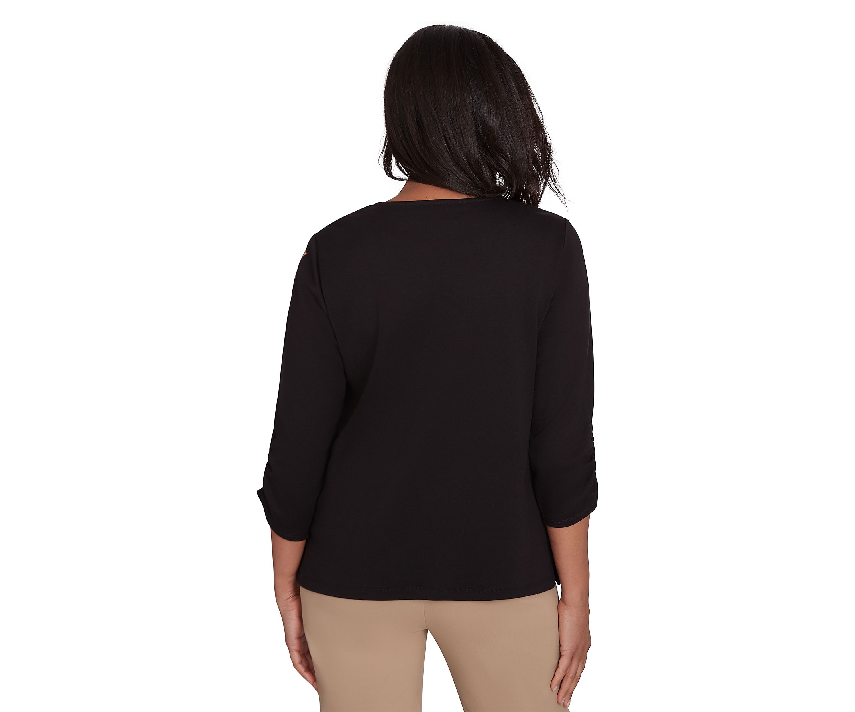 Petite Rue Rivoli Embroidered Leaf Yoke Top