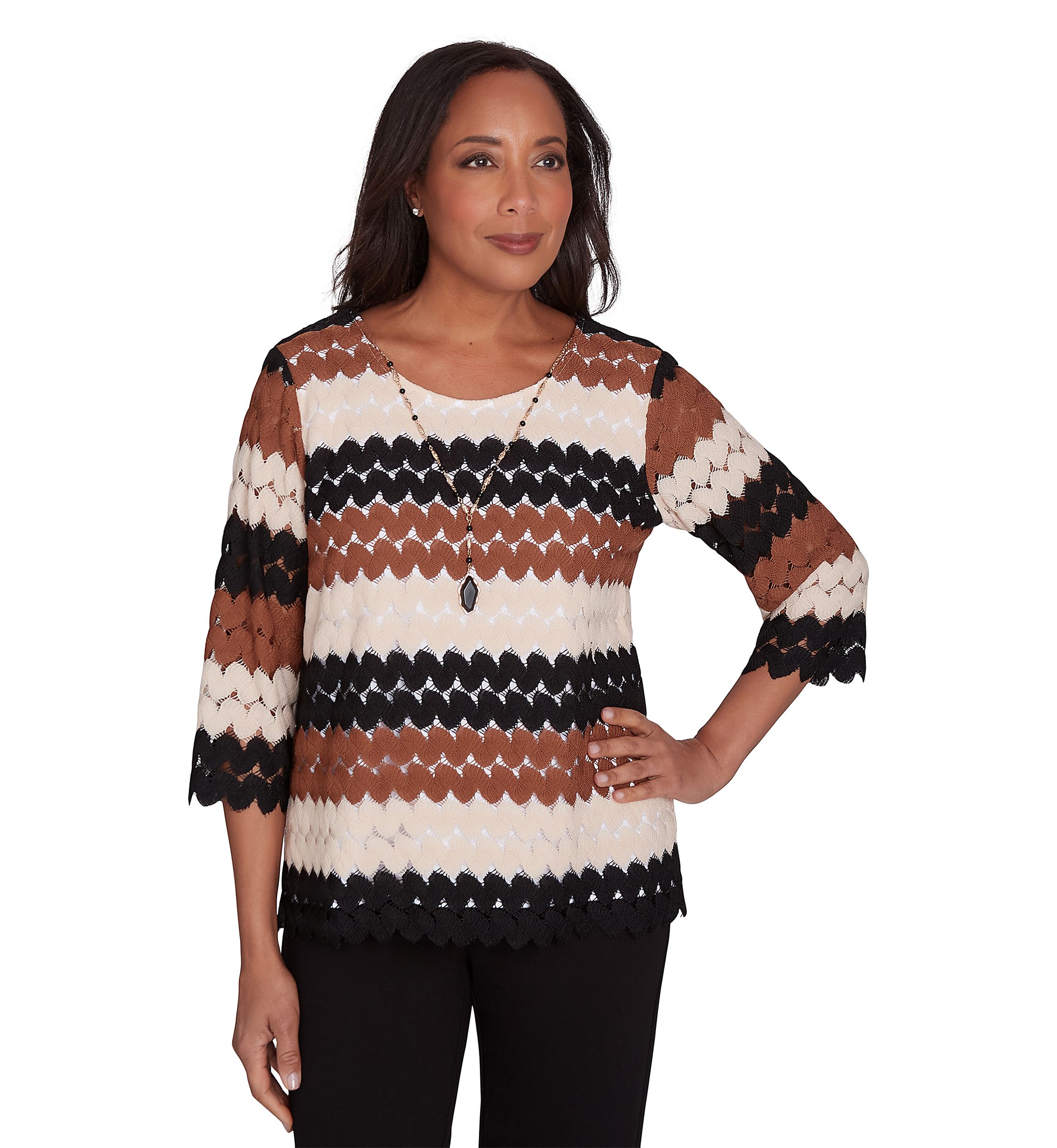 Petite Rue Rivoli Lace Texture Printed Biadere Top