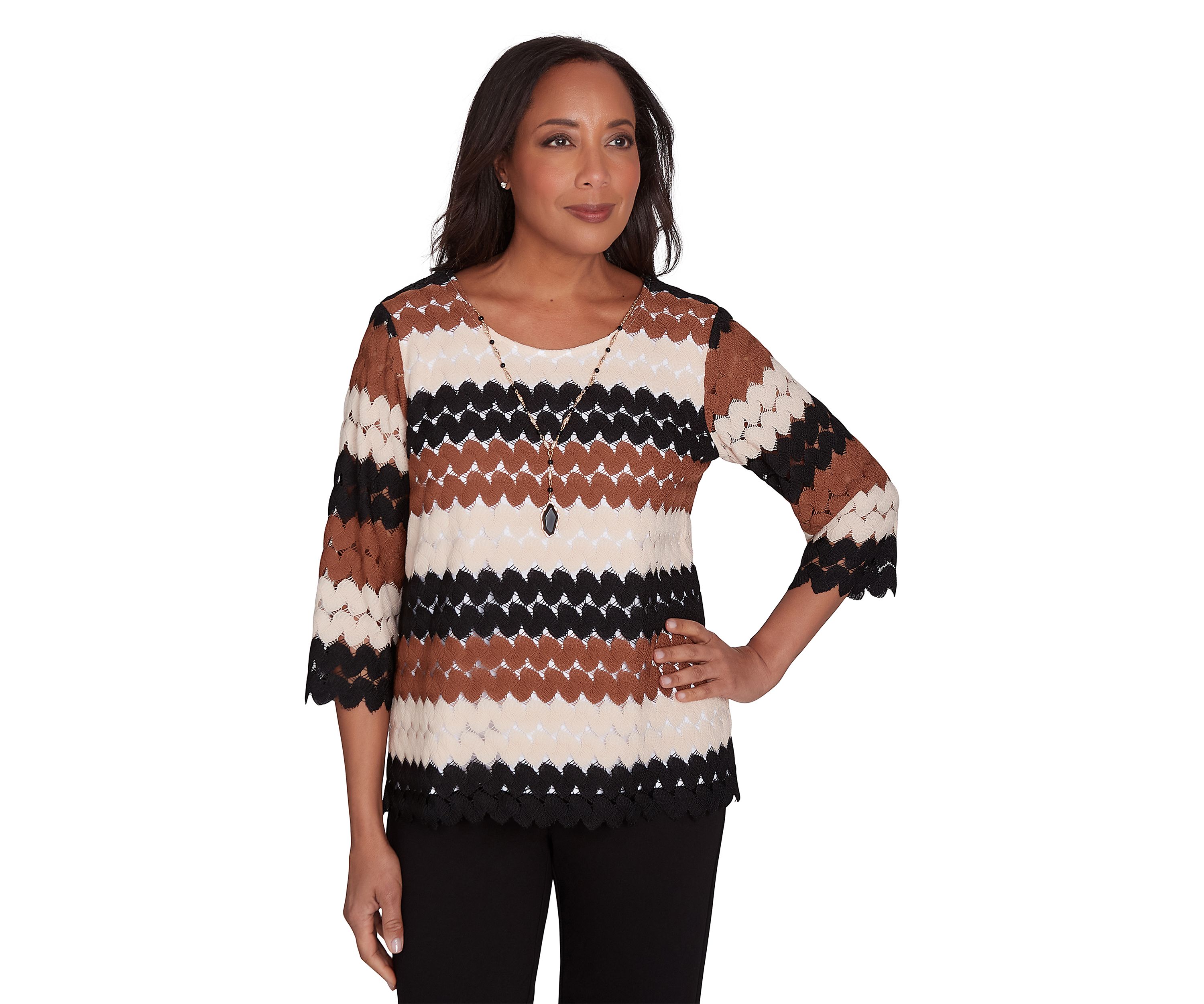 Petite Rue Rivoli Lace Texture Printed Biadere Top