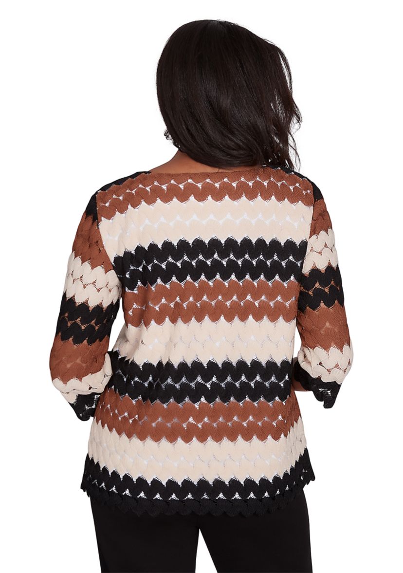 Petite Rue Rivoli Lace Texture Printed Biadere Top