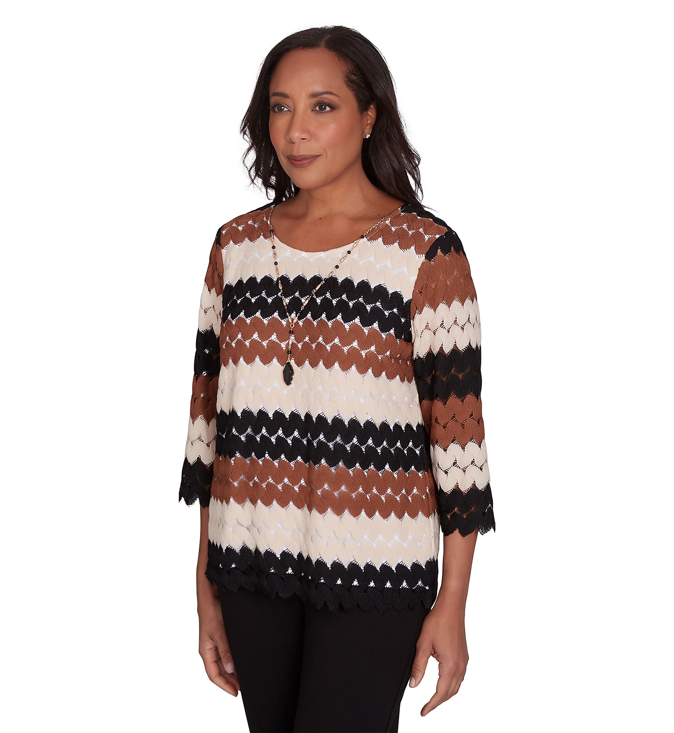 Petite Rue Rivoli Lace Texture Printed Biadere Top