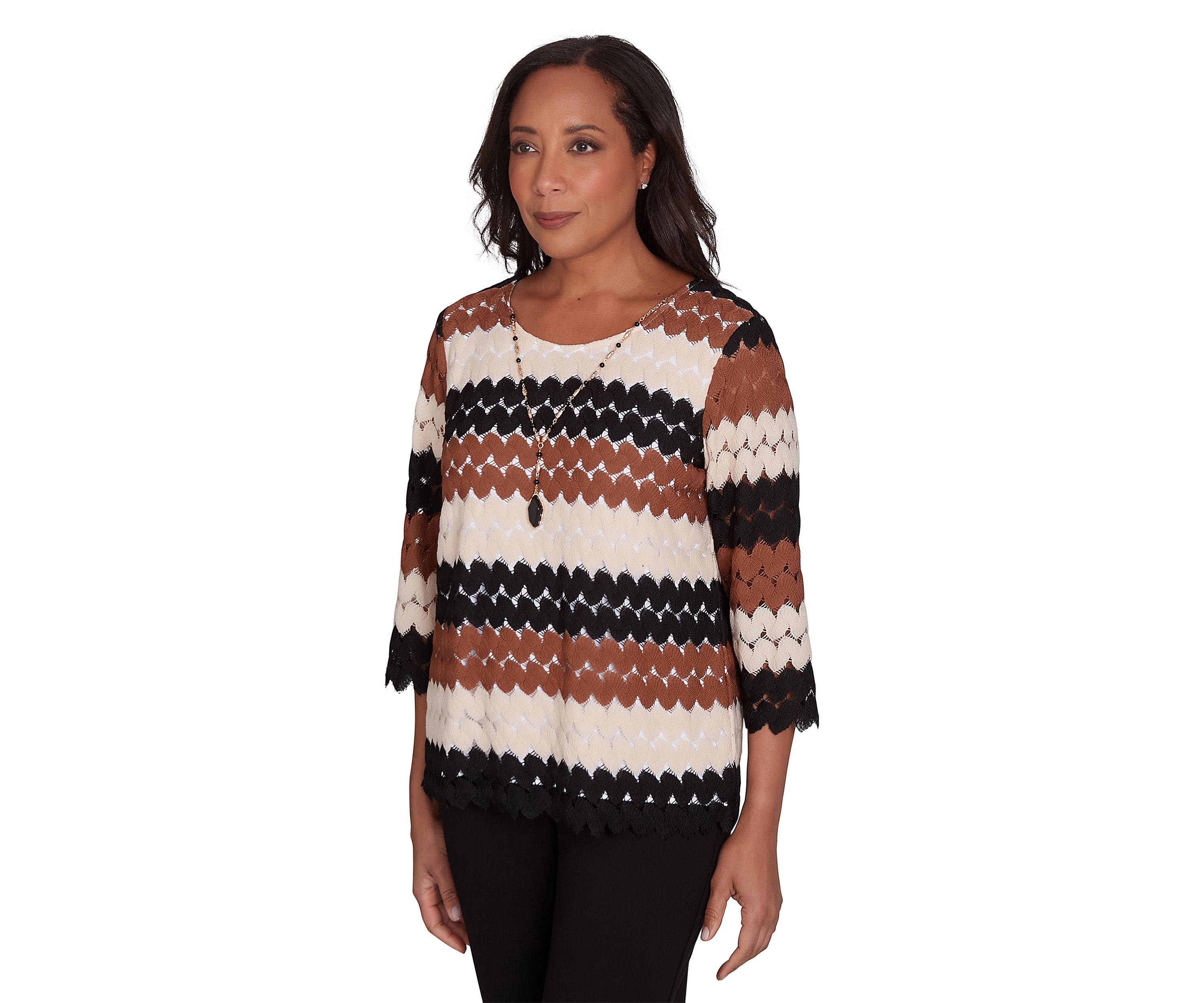 Petite Rue Rivoli Lace Texture Printed Biadere Top