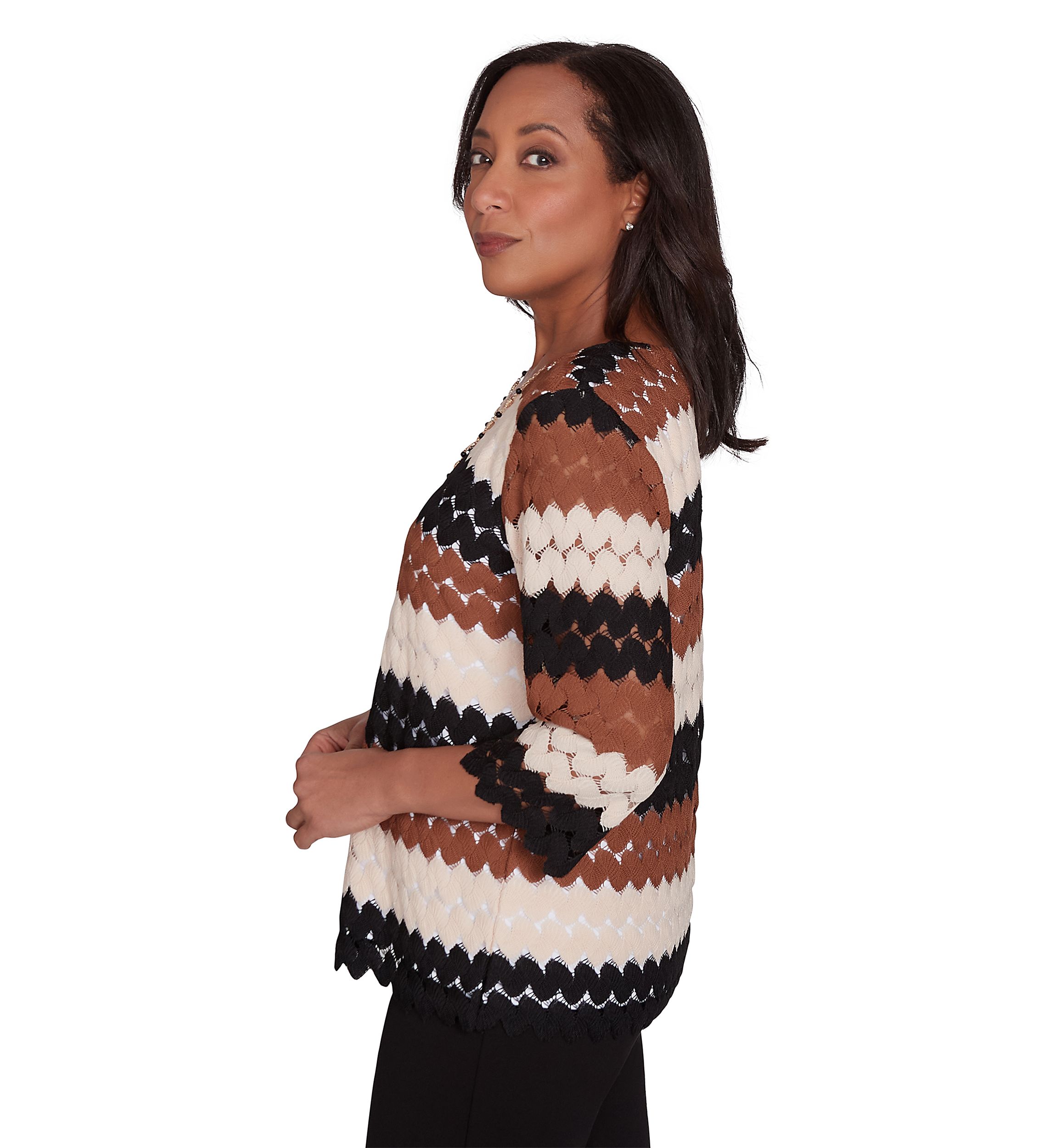 Petite Rue Rivoli Lace Texture Printed Biadere Top
