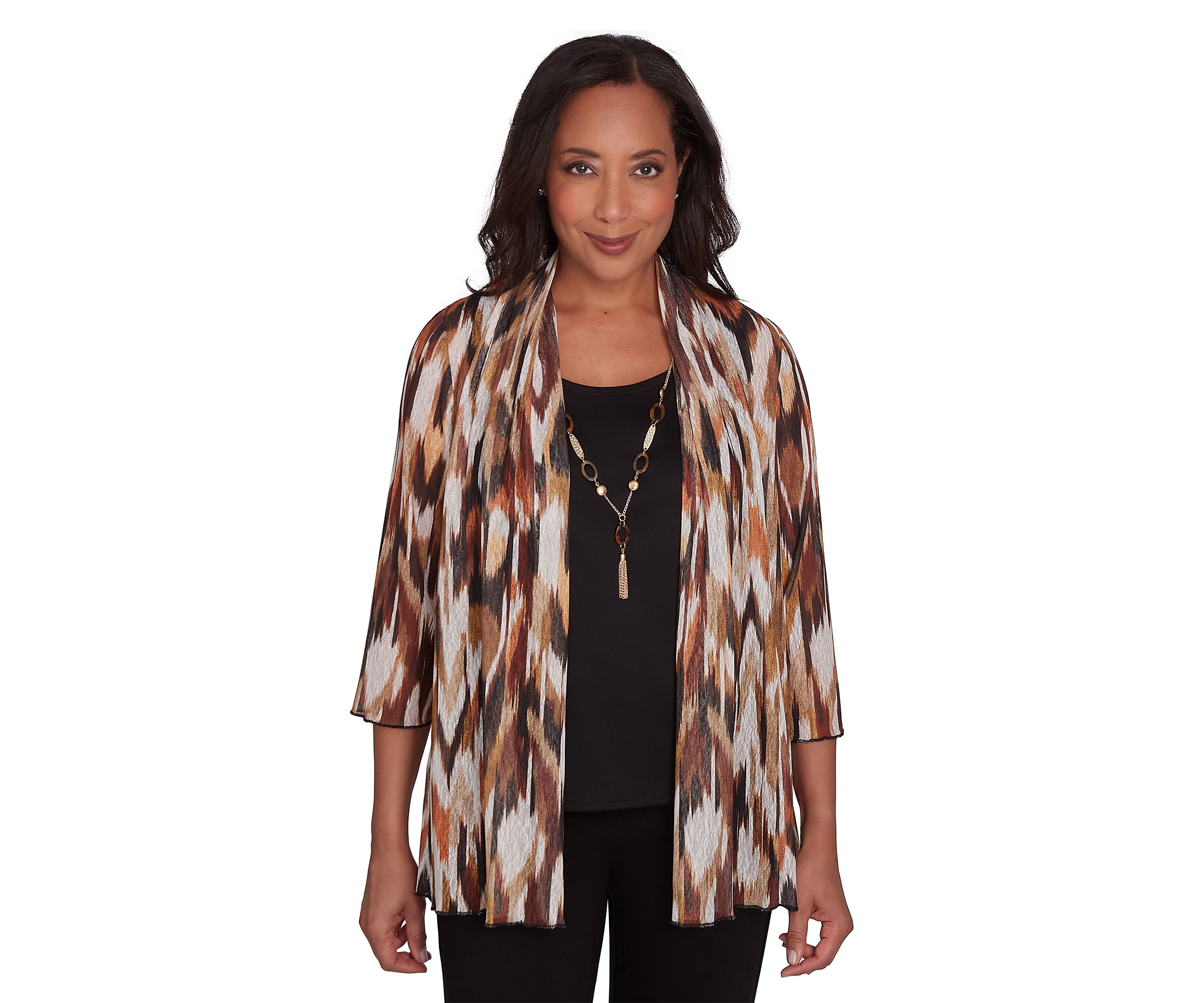 Petite Rue Rivoli Ikat Printed Mesh 2Fer Top