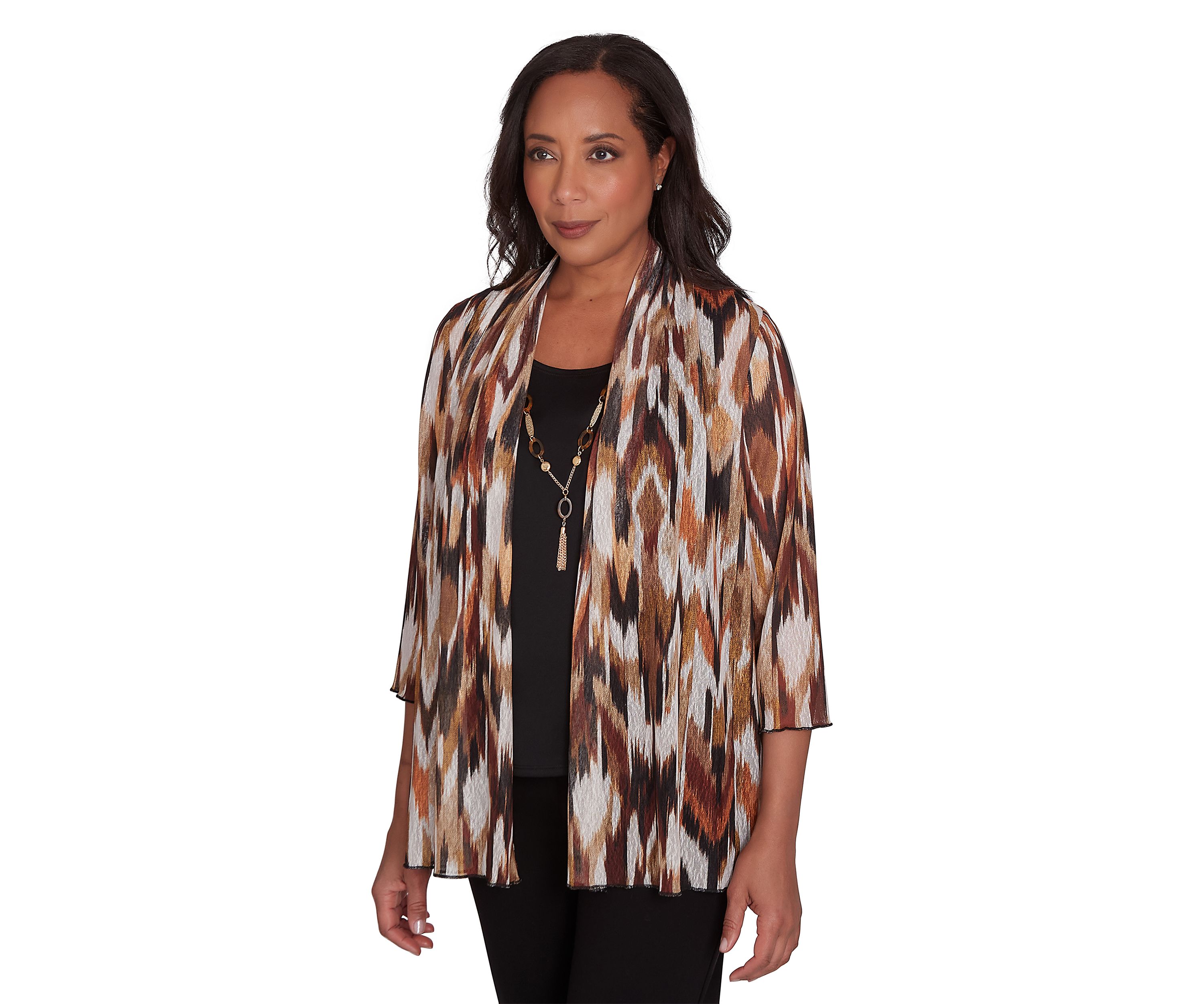 Petite Rue Rivoli Ikat Printed Mesh 2Fer Top