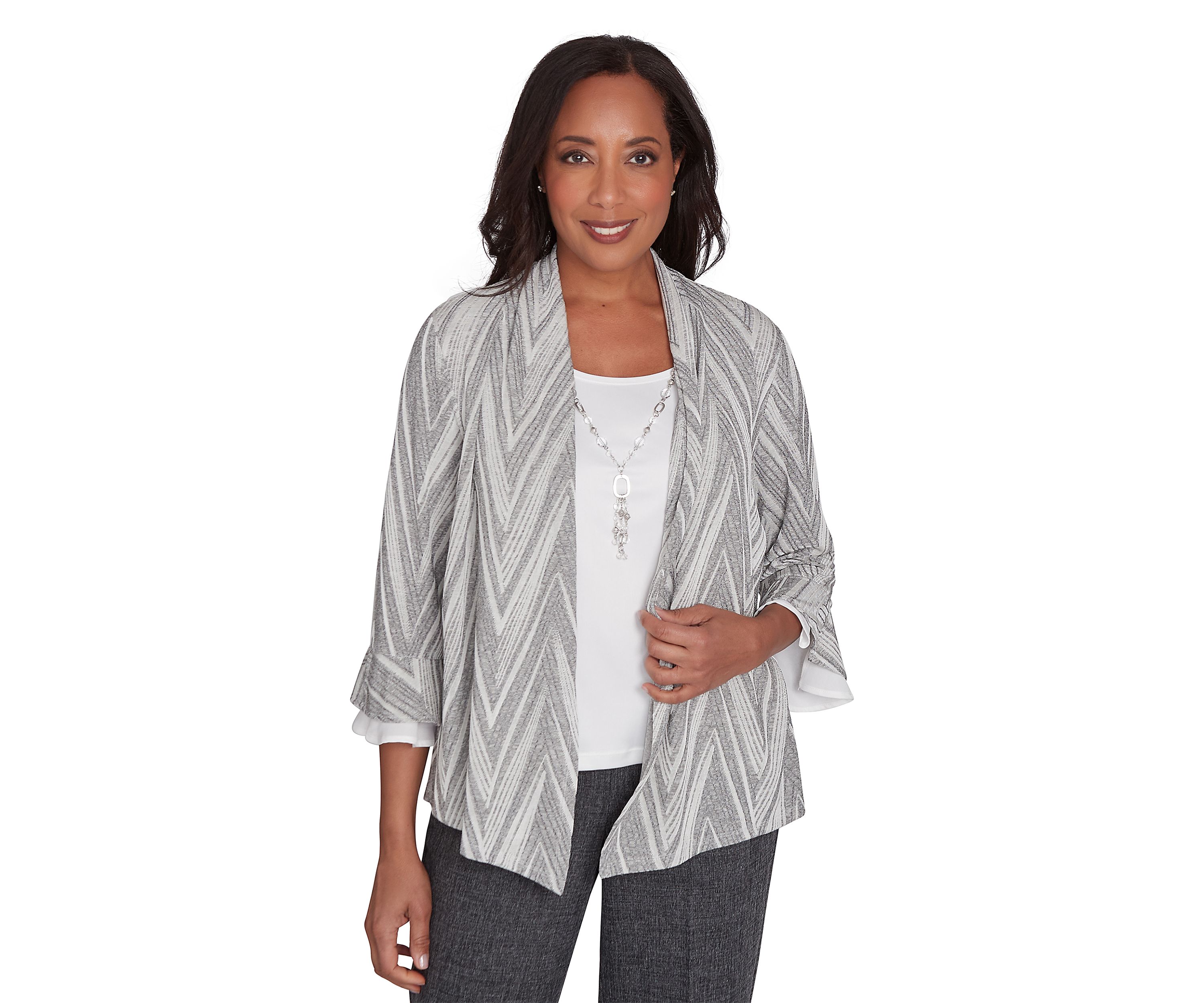 Womens Worth Avenue Chevron 2Fer Top