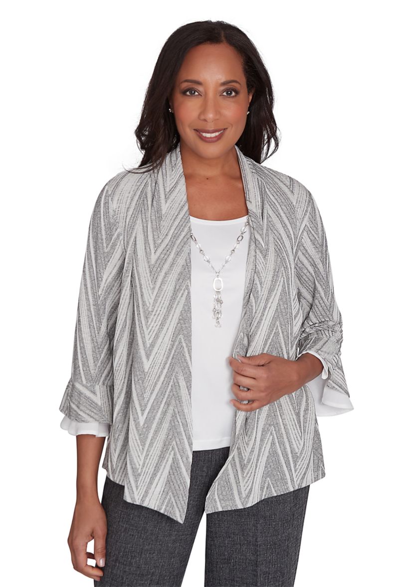 Womens Worth Avenue Chevron 2Fer Top