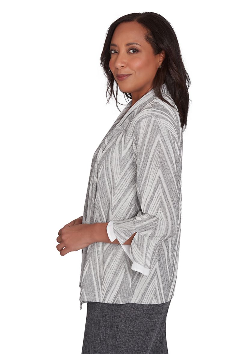 Womens Worth Avenue Chevron 2Fer Top