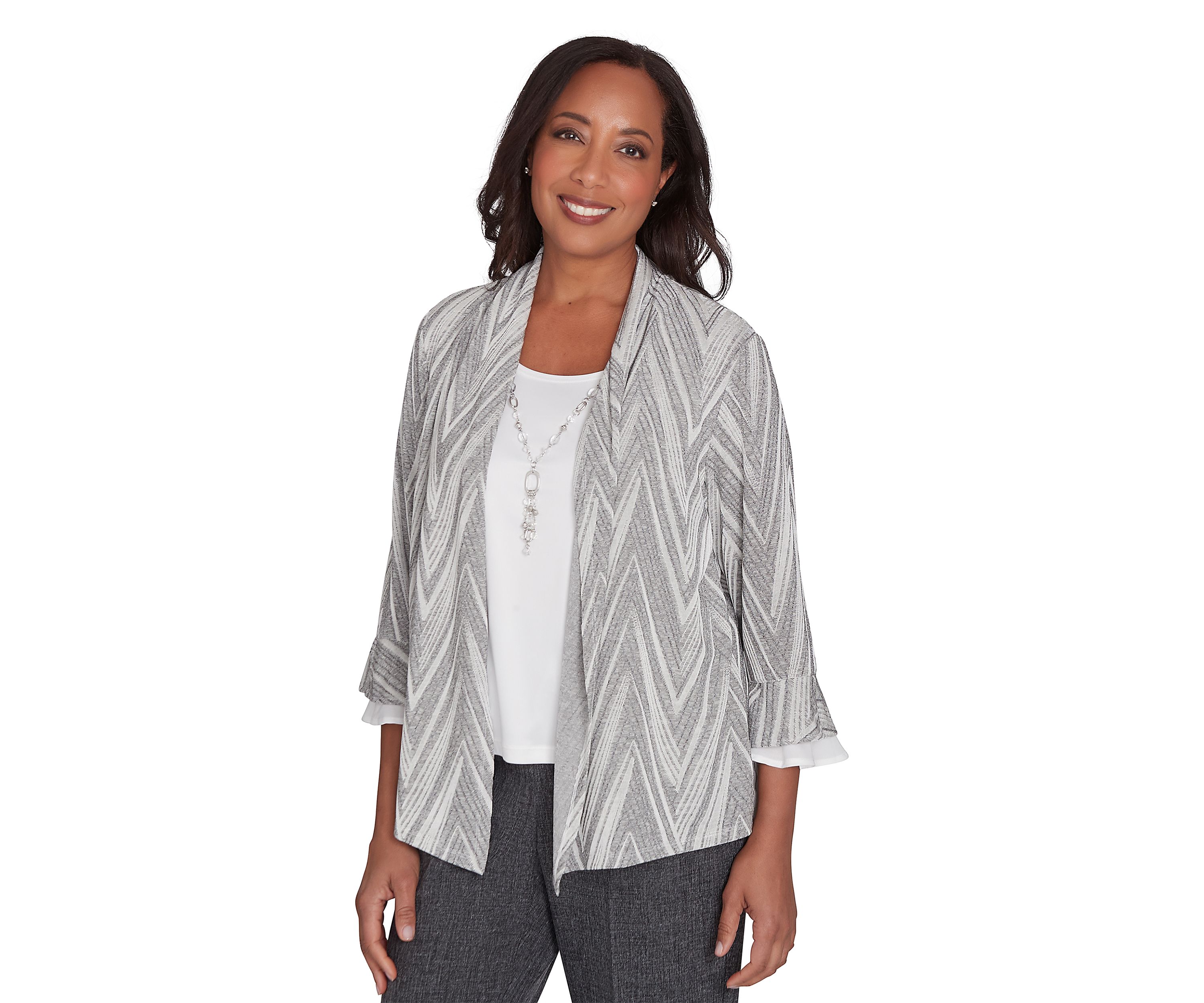 Womens Worth Avenue Chevron 2Fer Top