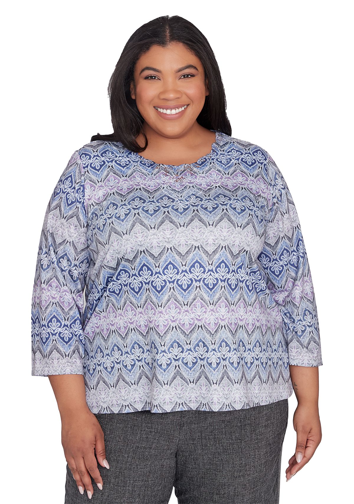 Plus Size Worth Avenue Lace Biadere Top