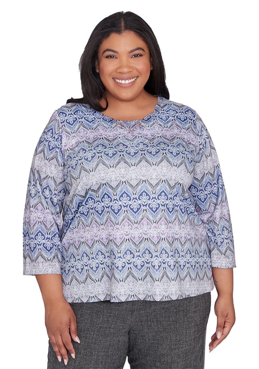 Plus Size Worth Avenue Lace Biadere Top