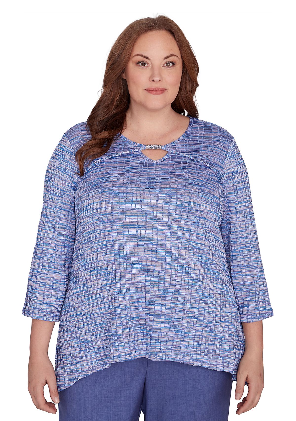 Plus Size Worth Avenue Space Dye Top