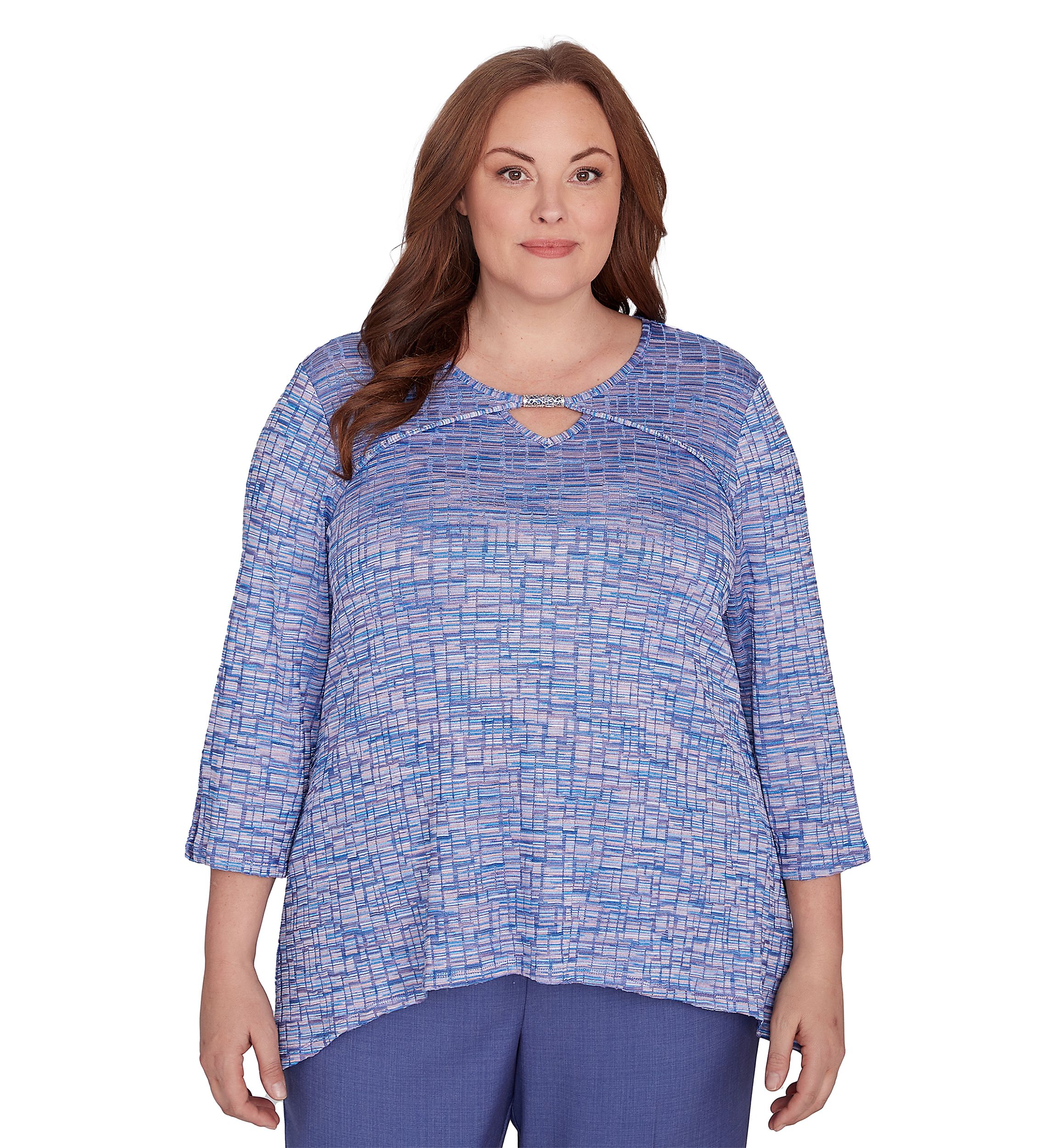 Plus Size Worth Avenue Space Dye Top
