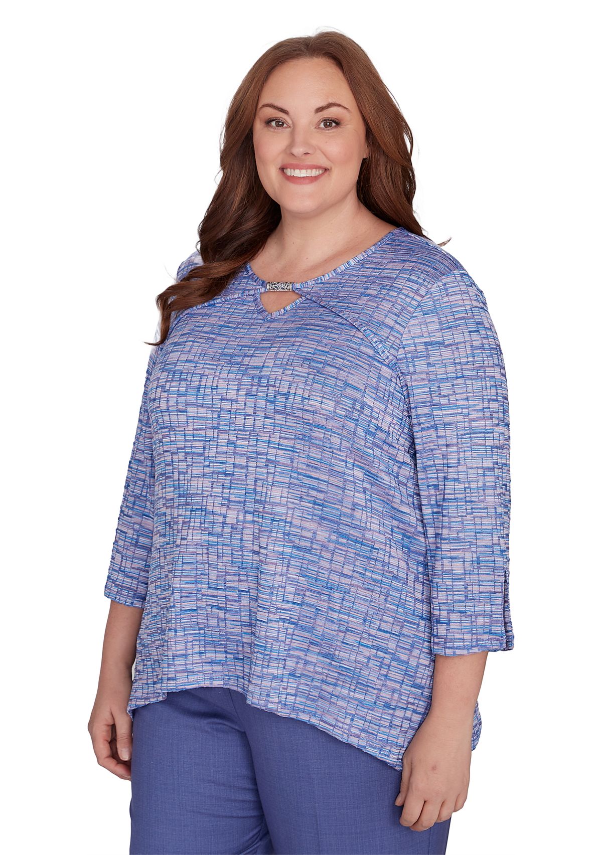 Plus Size Worth Avenue Space Dye Top