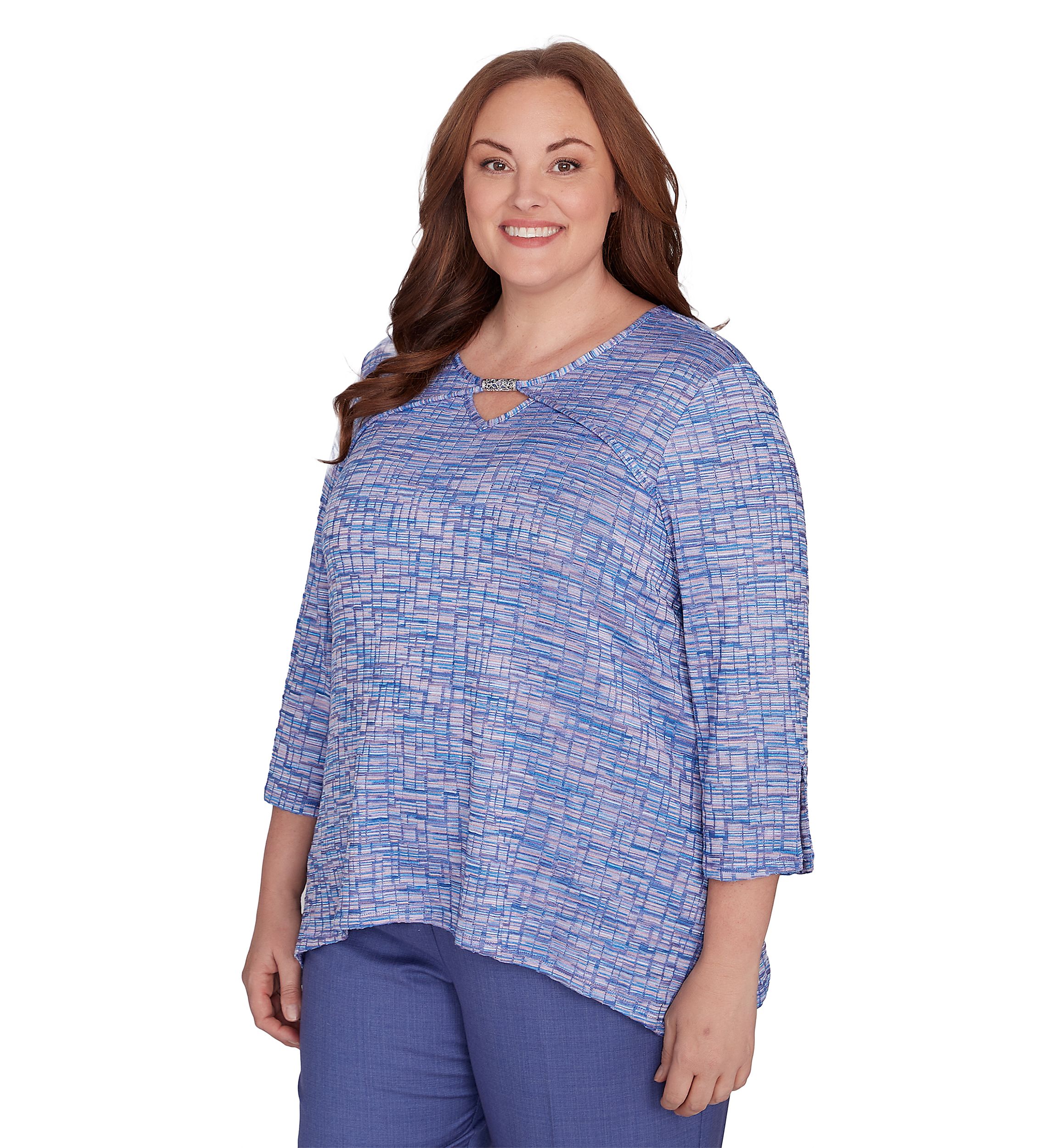 Plus Size Worth Avenue Space Dye Top