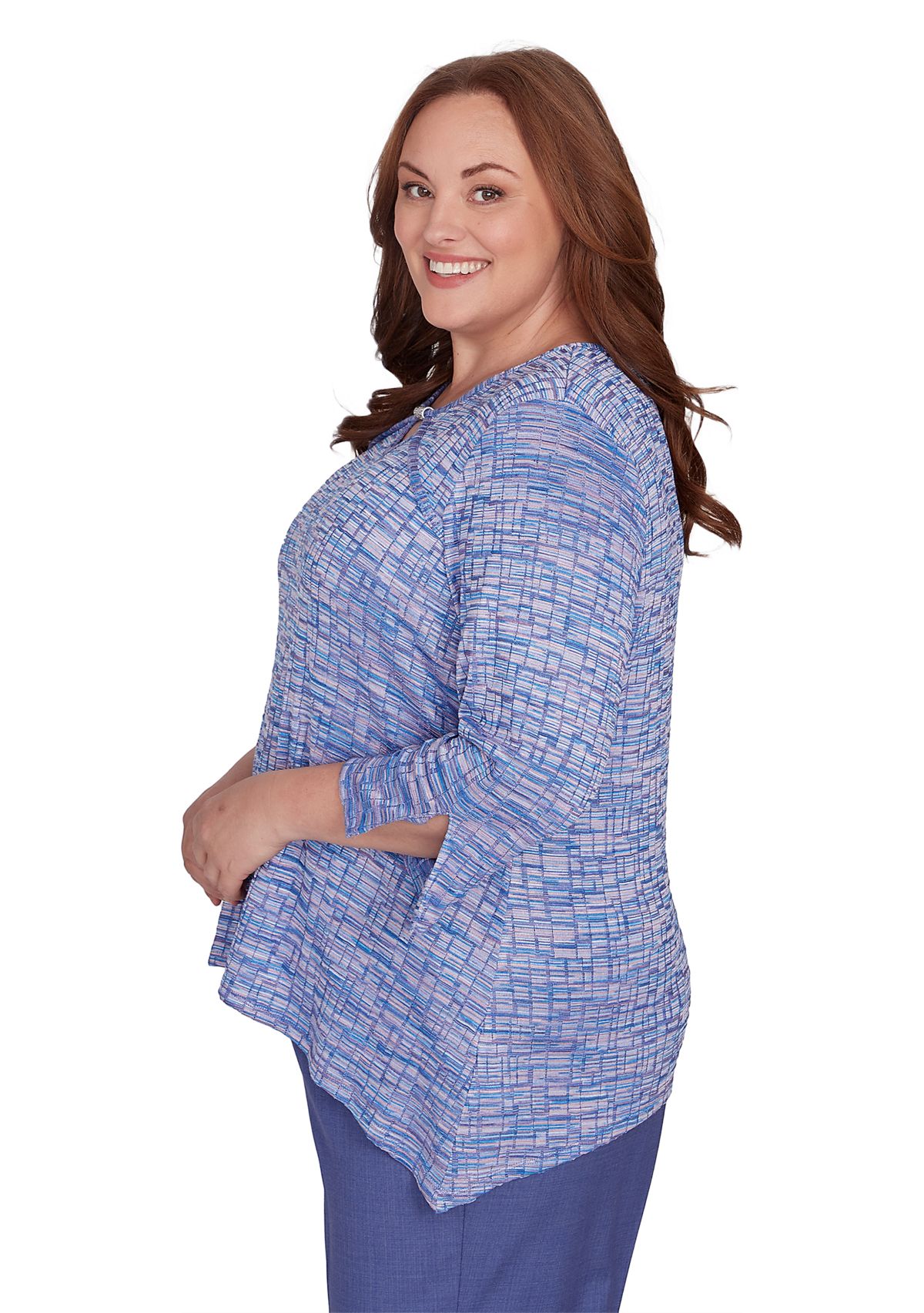 Plus Size Worth Avenue Space Dye Top