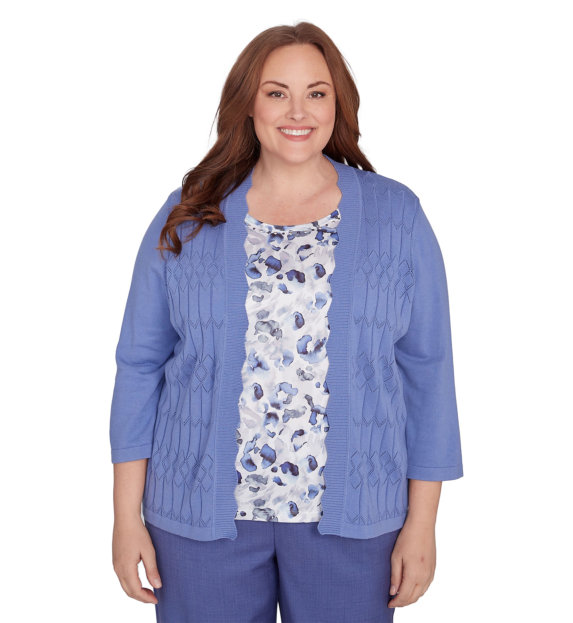 Plus Size Worth Avenue Animal Inner Two In One Top