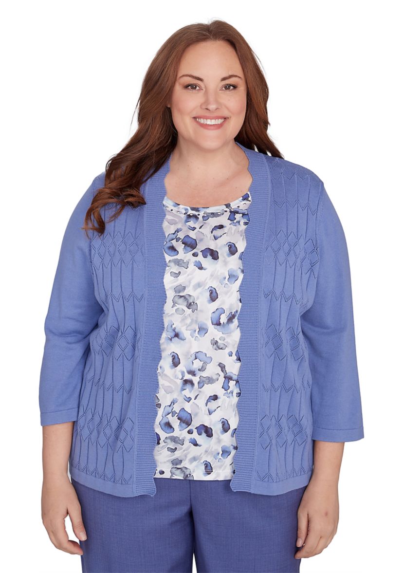 Plus Size Worth Avenue Animal Inner Two In One Top