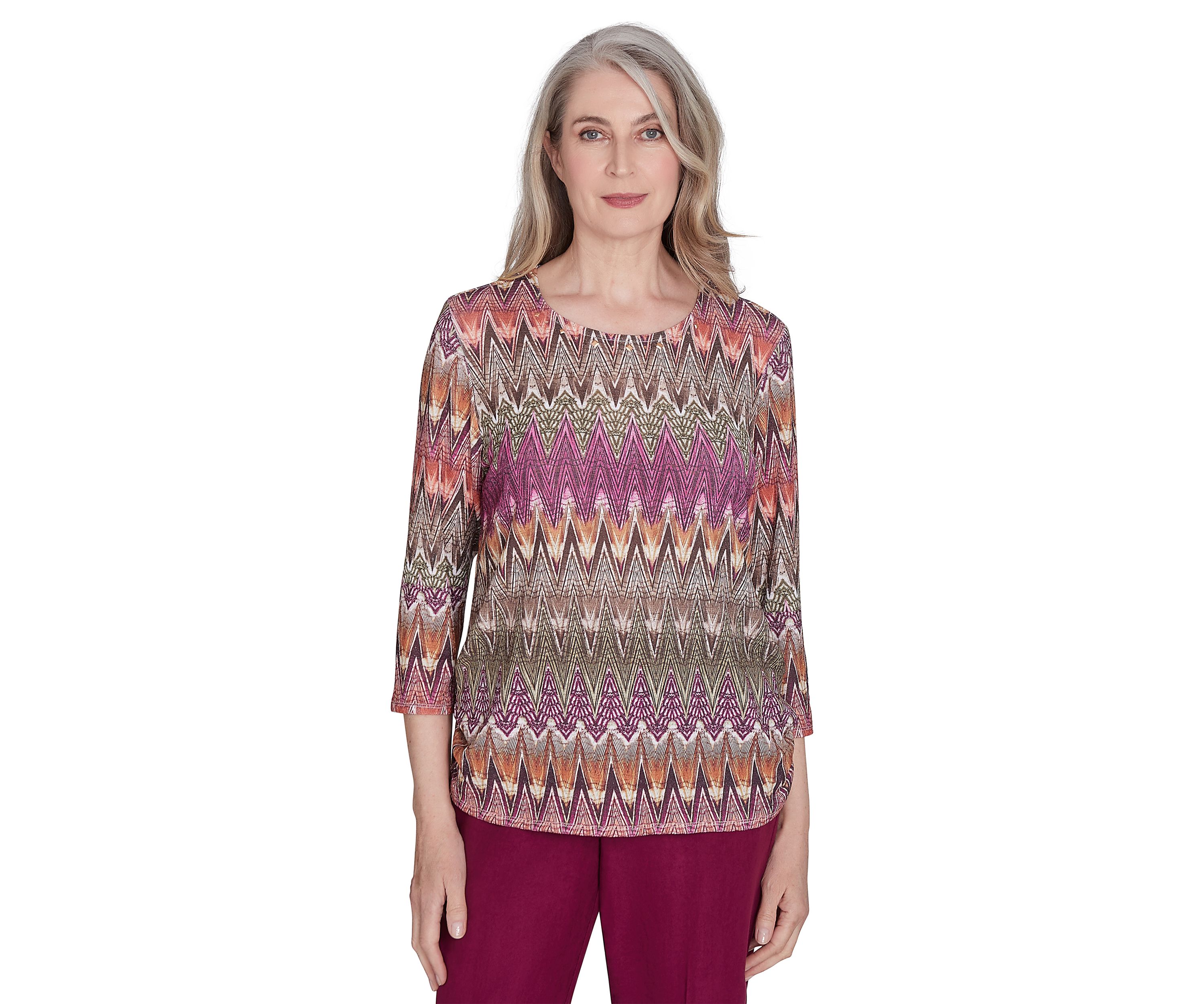 Womens Wine Country Chevron Texture Top