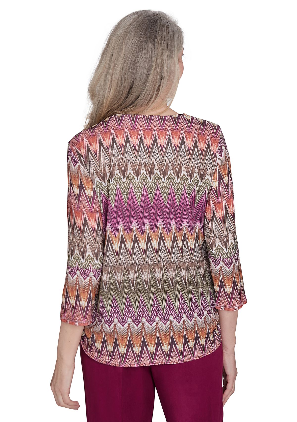 Womens Wine Country Chevron Texture Top