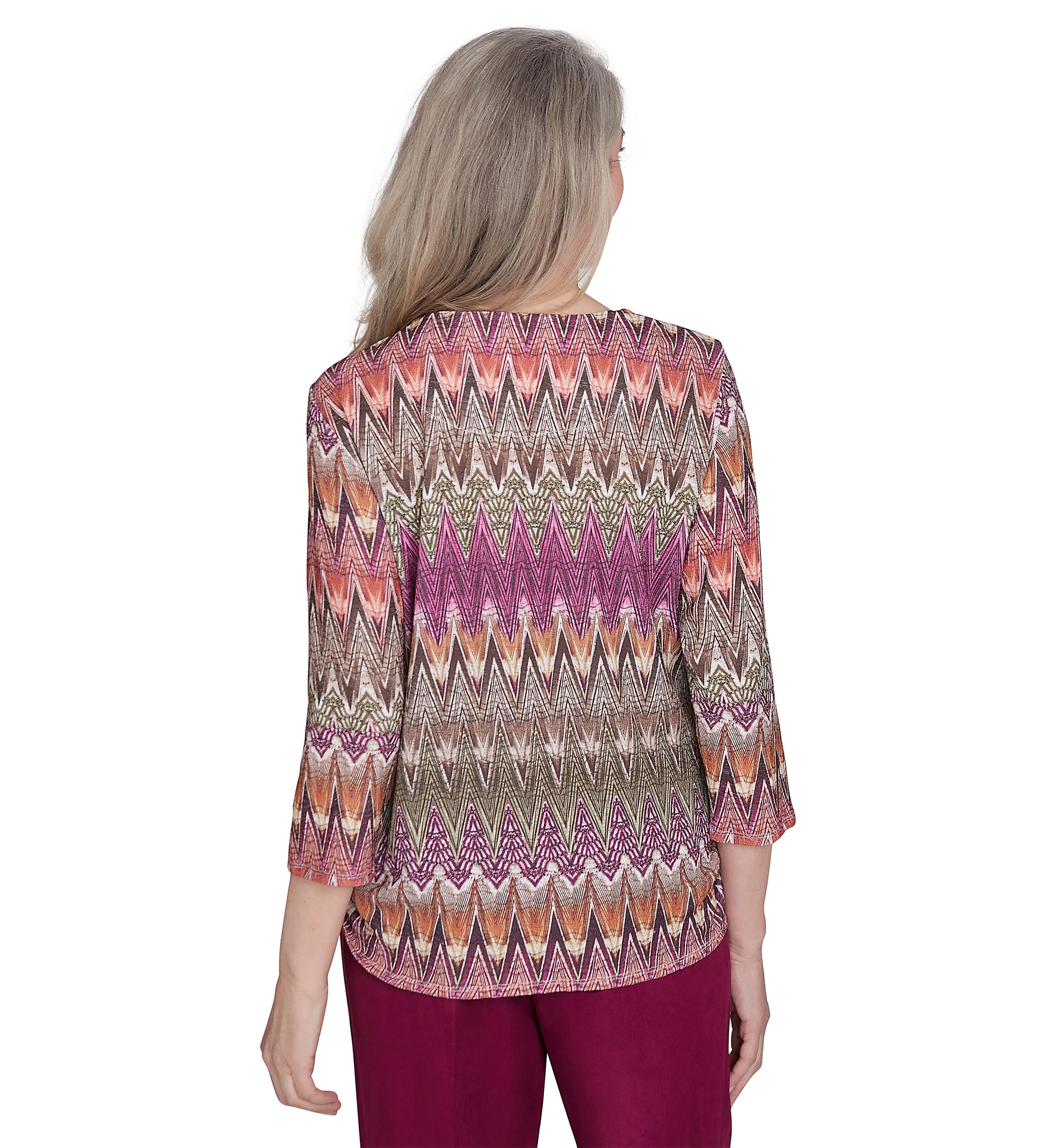 Womens Wine Country Chevron Texture Top
