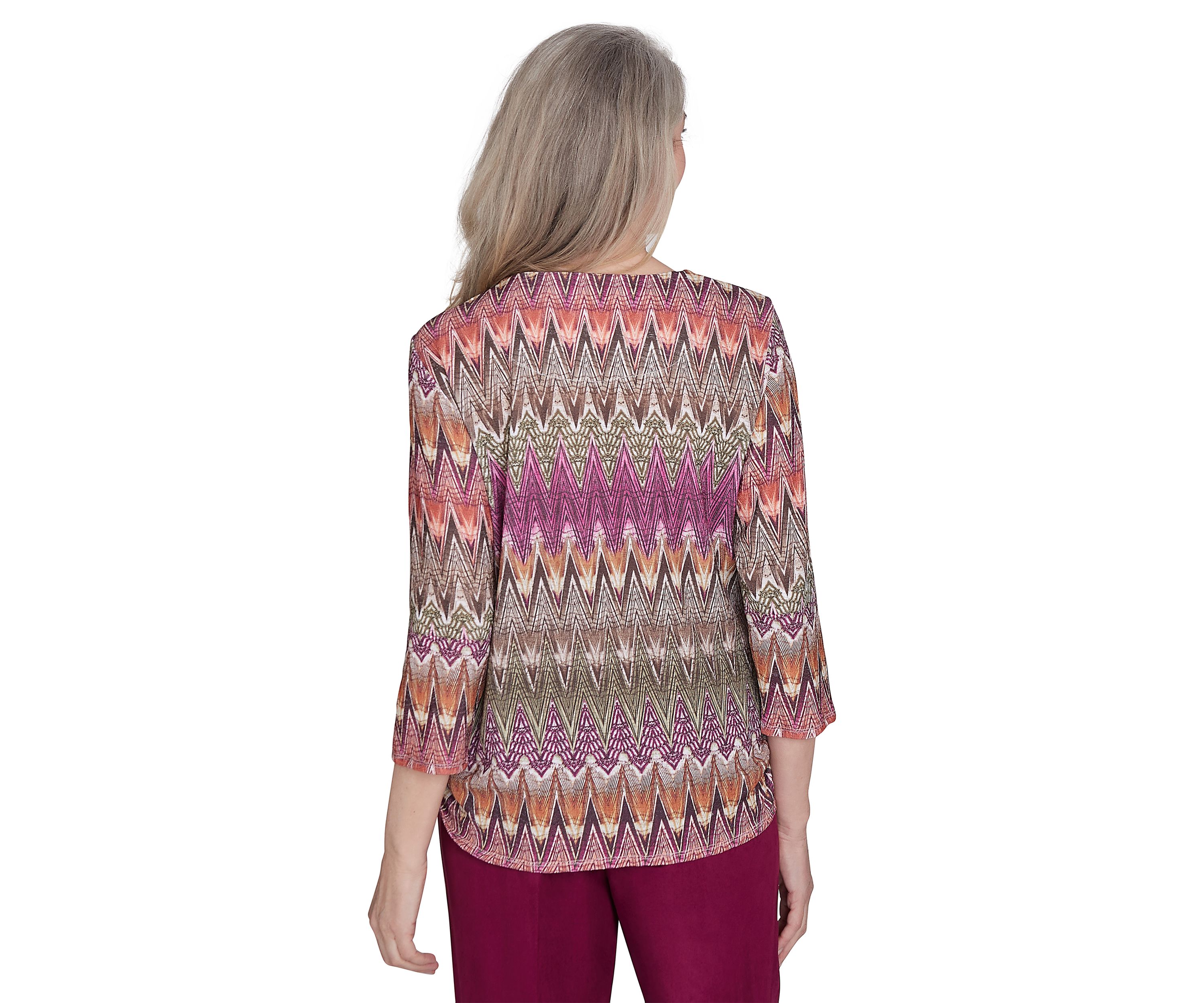 Womens Wine Country Chevron Texture Top