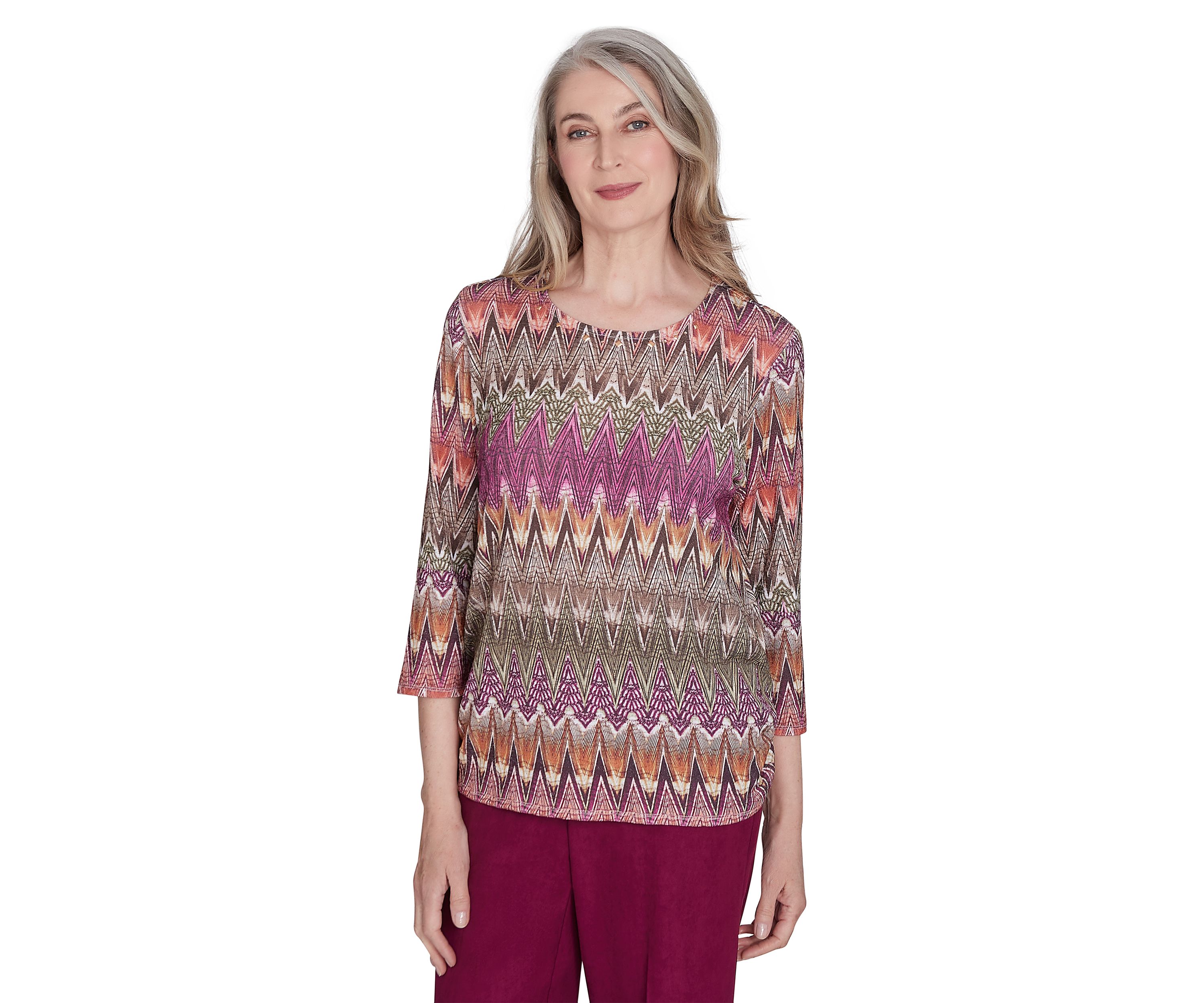 Womens Wine Country Chevron Texture Top