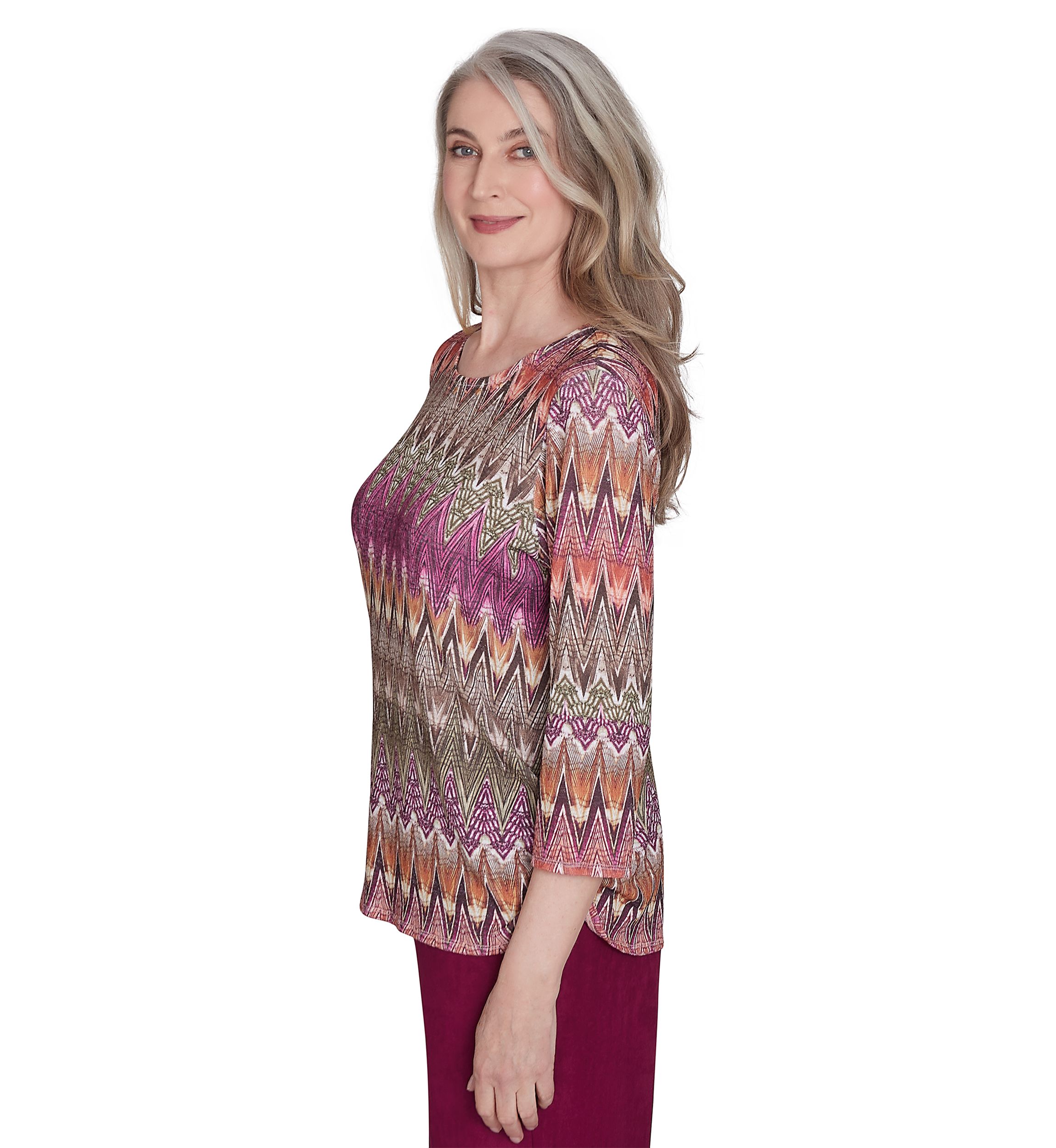Womens Wine Country Chevron Texture Top
