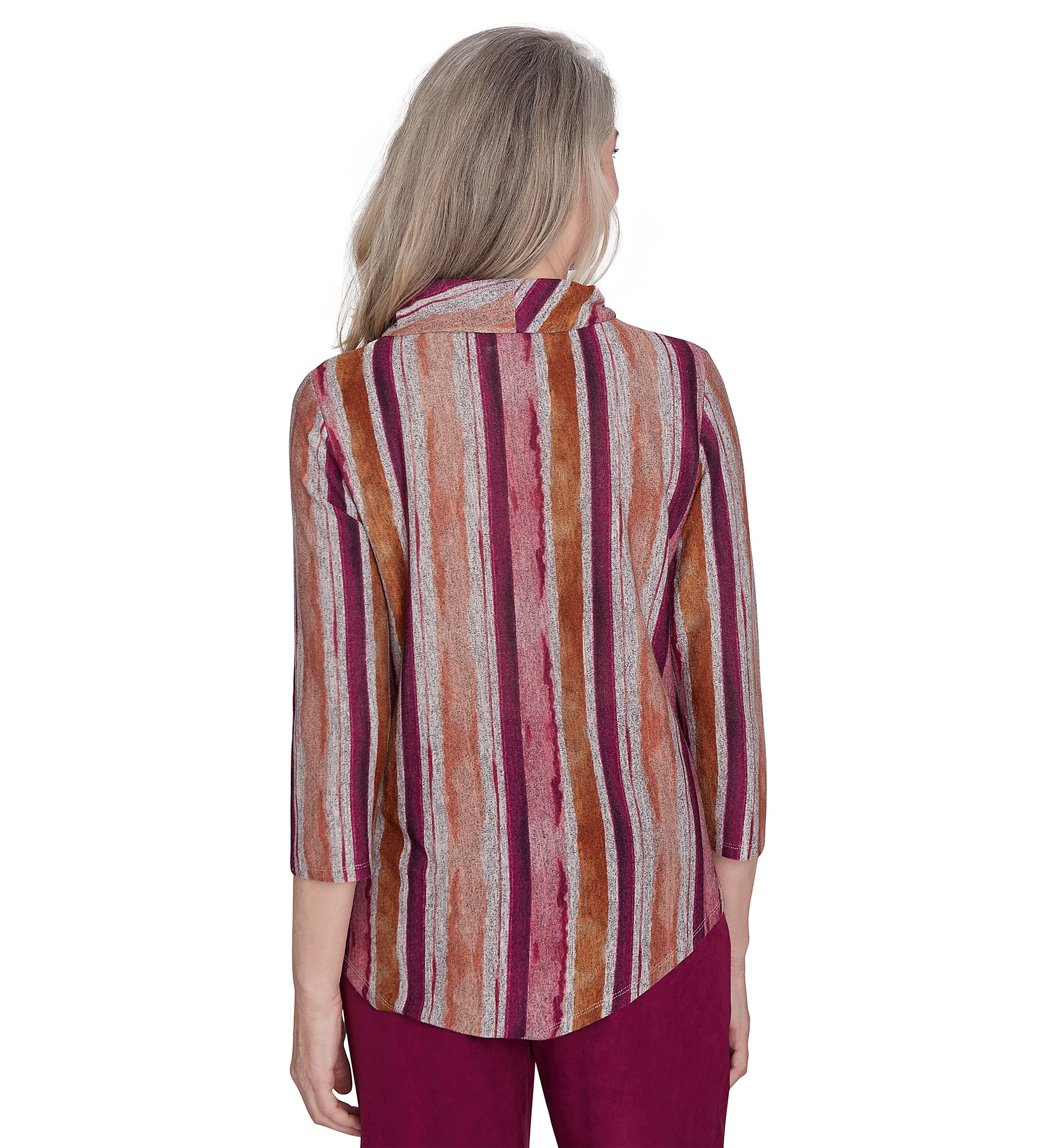 Womens Wine Country Mélange Spliced Stripe Top
