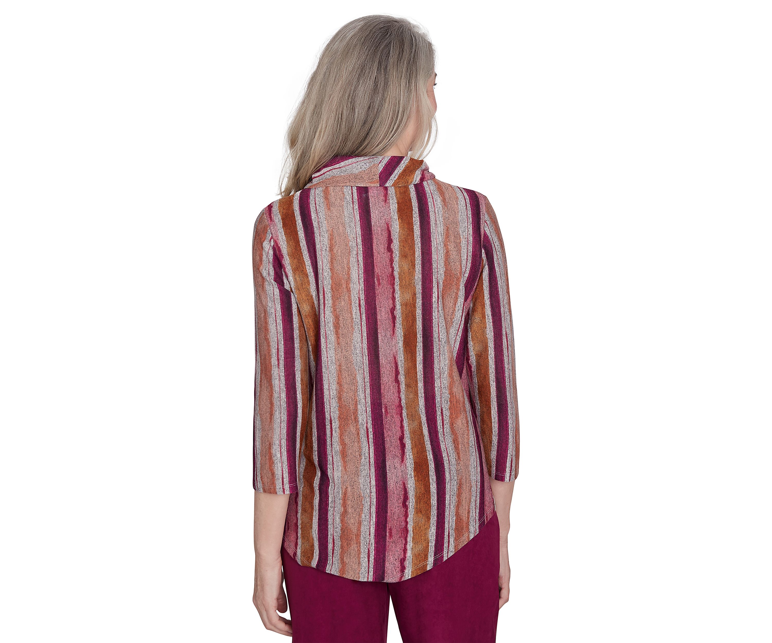 Womens Wine Country Mélange Spliced Stripe Top