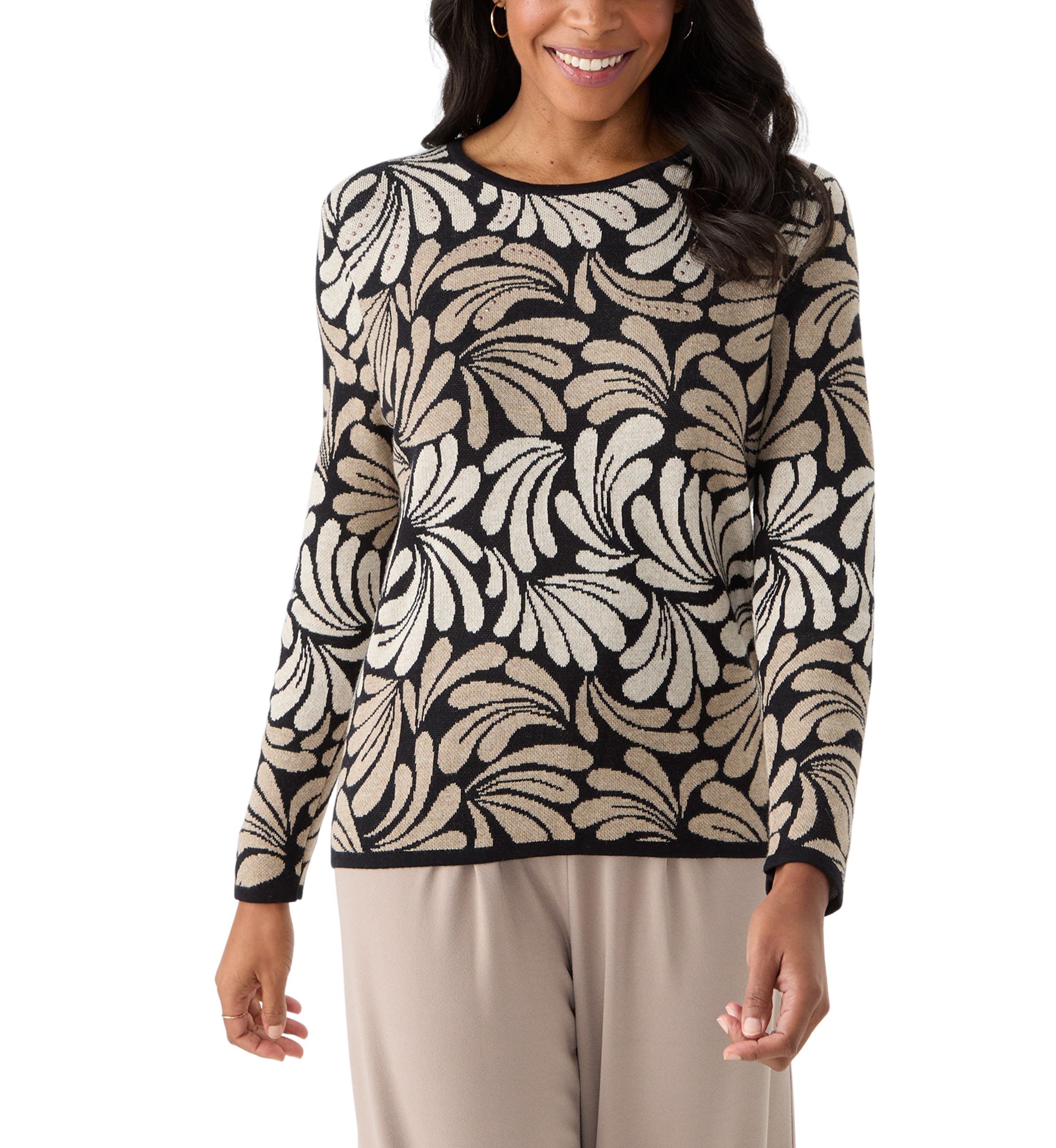 Womens Wine Country Ombre Geo Scroll Top