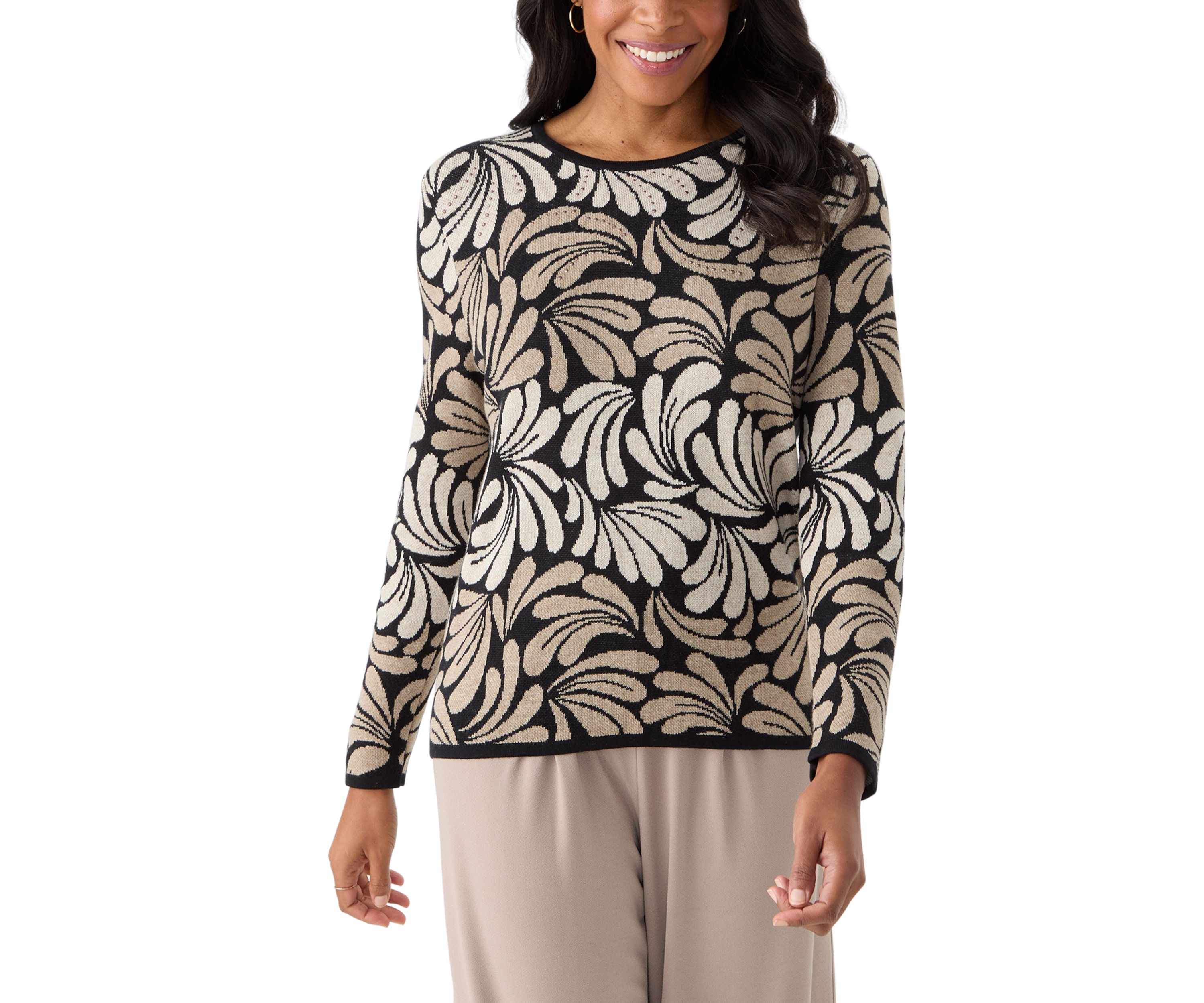 Womens Wine Country Ombre Geo Scroll Top