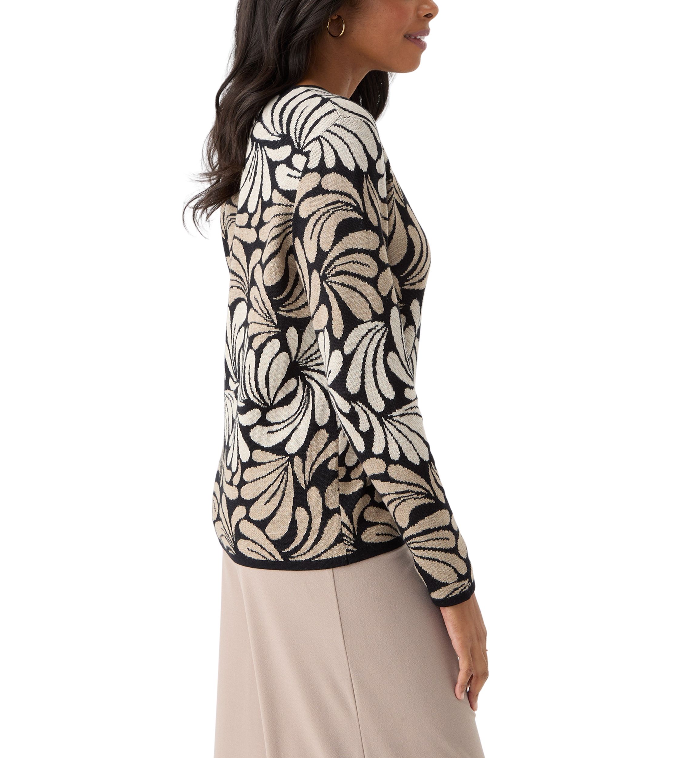 Womens Wine Country Ombre Geo Scroll Top
