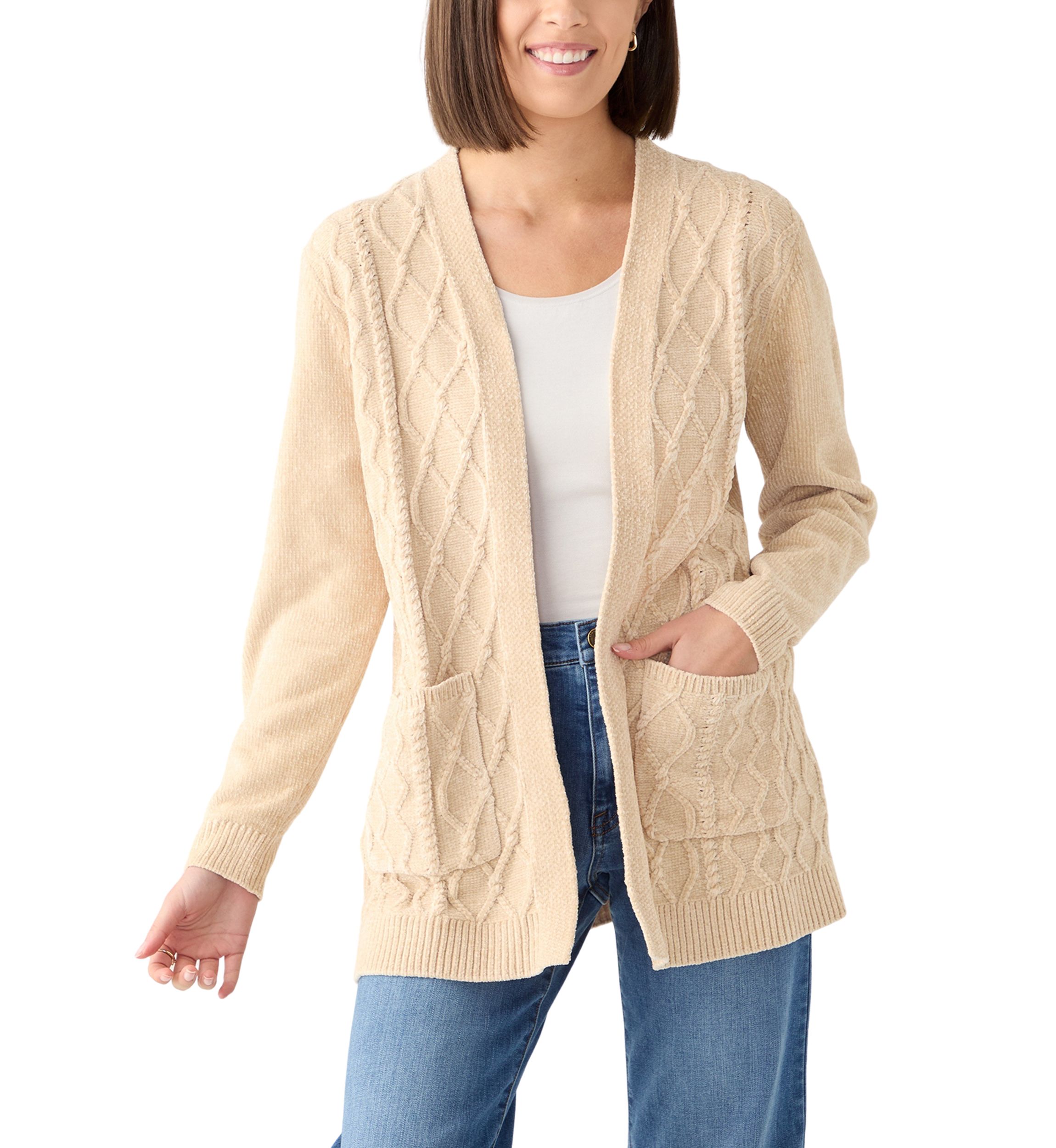 Womens Wine Country Chenille Cardigan
