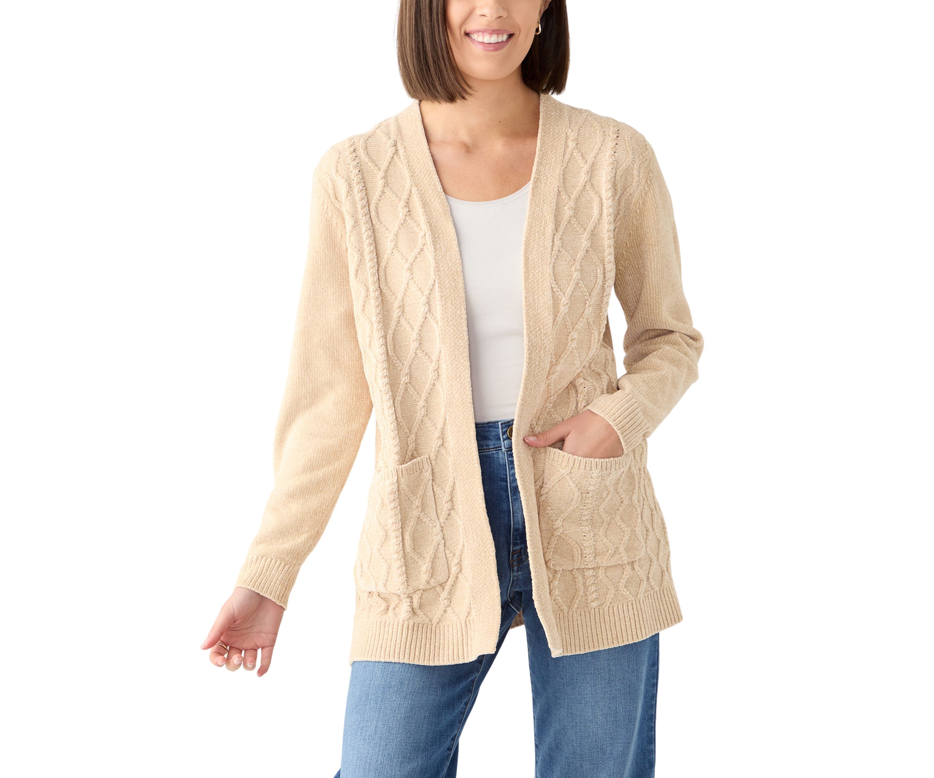 Womens Wine Country Chenille Cardigan