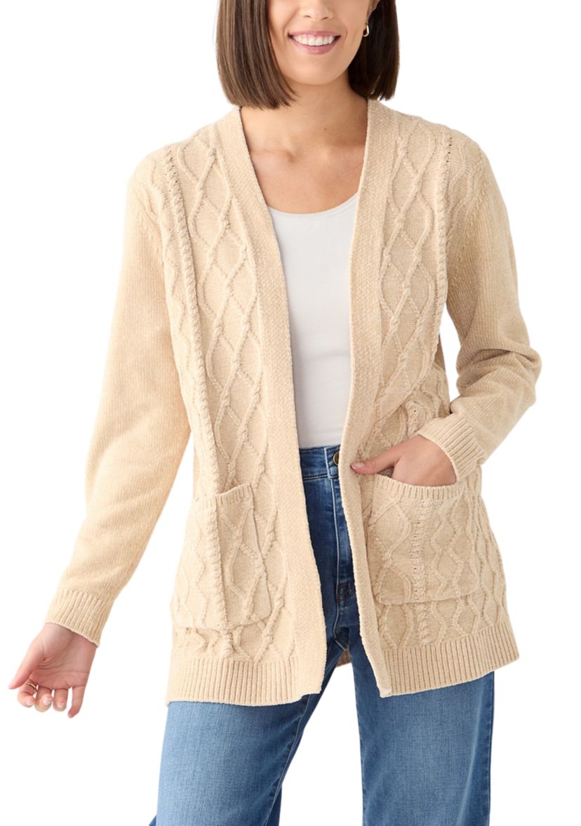 Womens Wine Country Chenille Cardigan