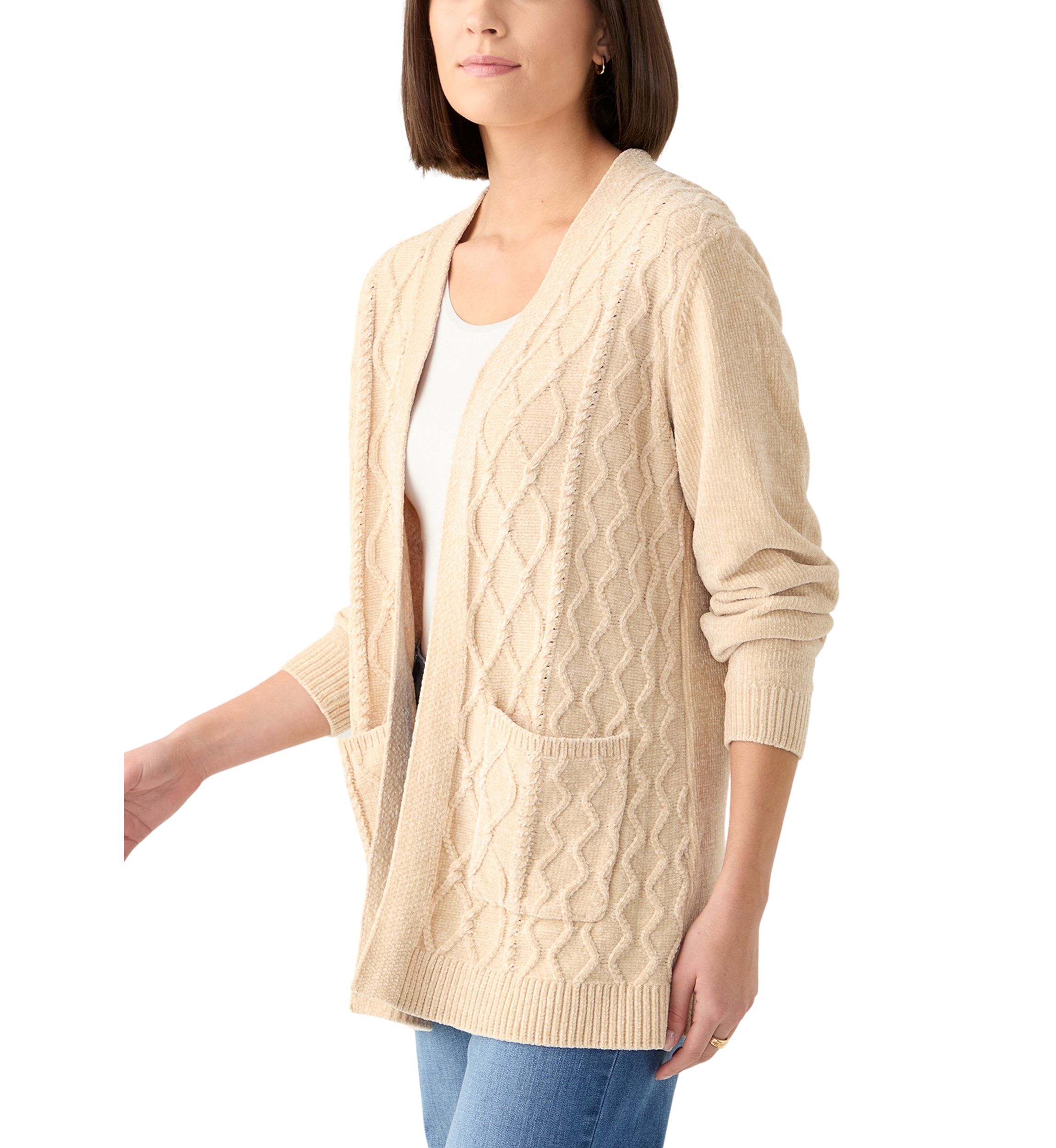 Womens Wine Country Chenille Cardigan