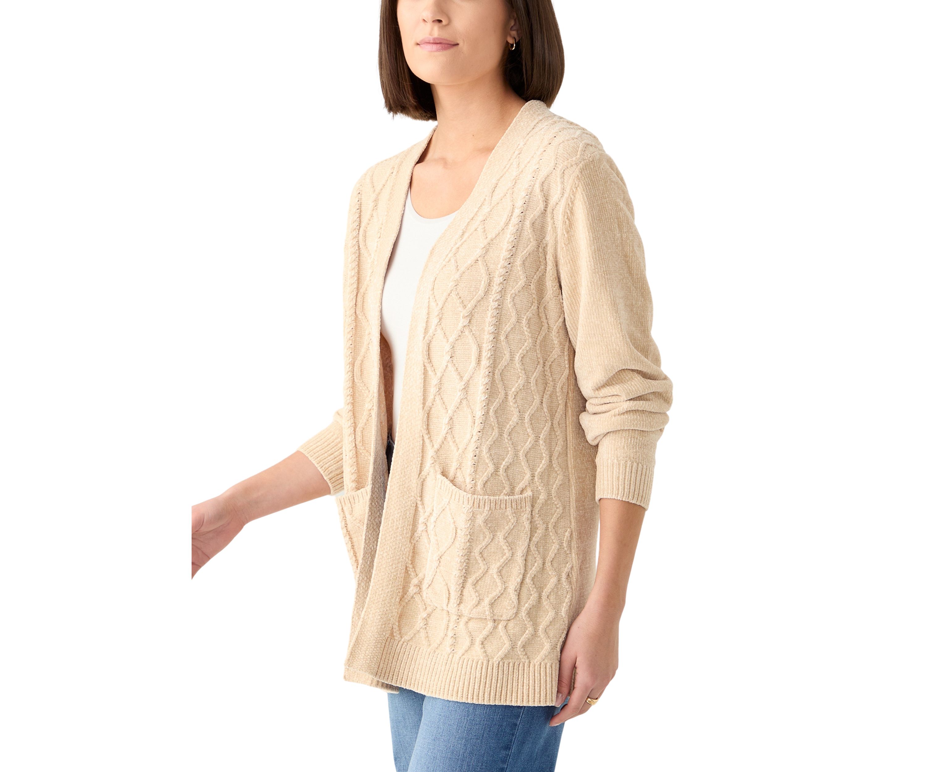 Womens Wine Country Chenille Cardigan