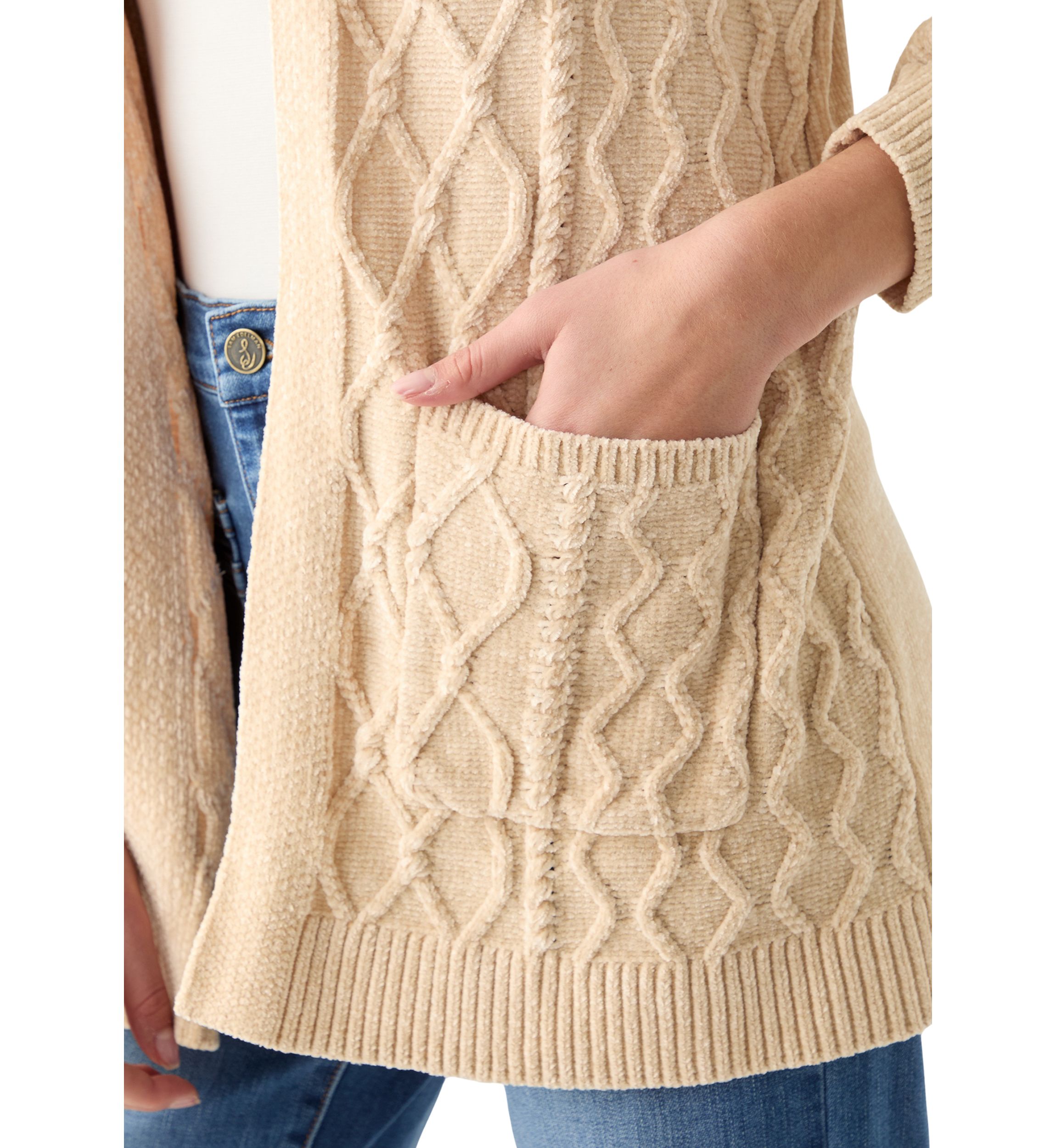 Womens Wine Country Chenille Cardigan
