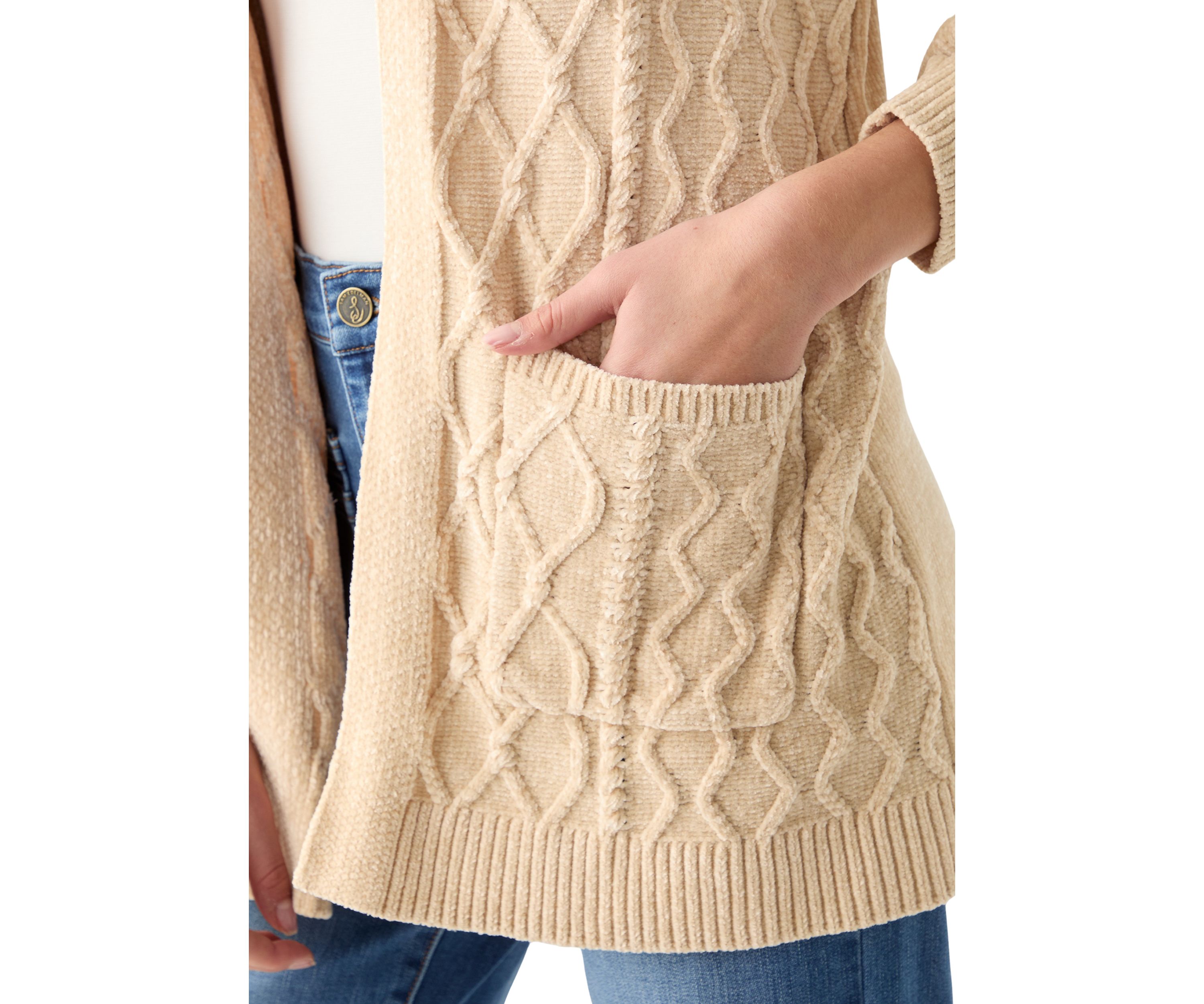 Womens Wine Country Chenille Cardigan