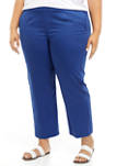 Plus Size Sateen Pants - Medium Length